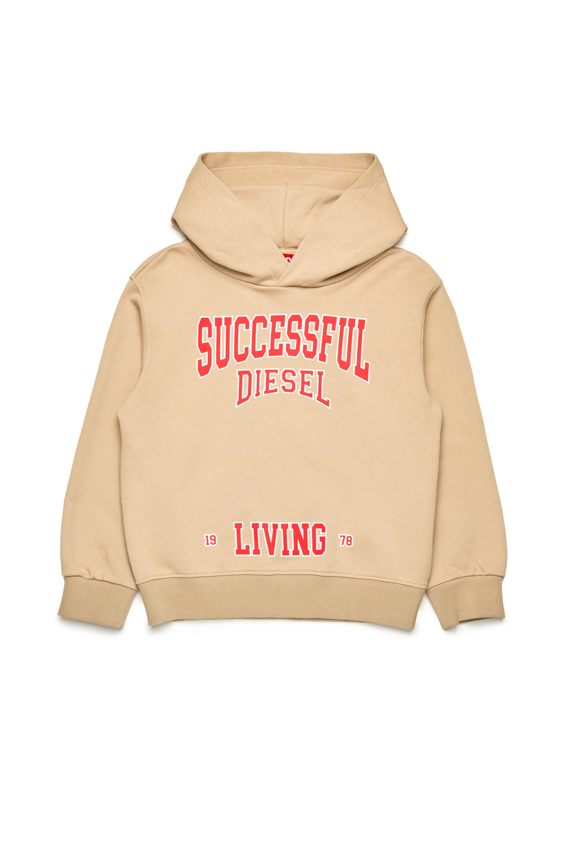 Diesel - SBOXTHOODN7 OVER, Sweat-shirt &agrave; capuche avec logo universitaire Homme in Marron - 1
