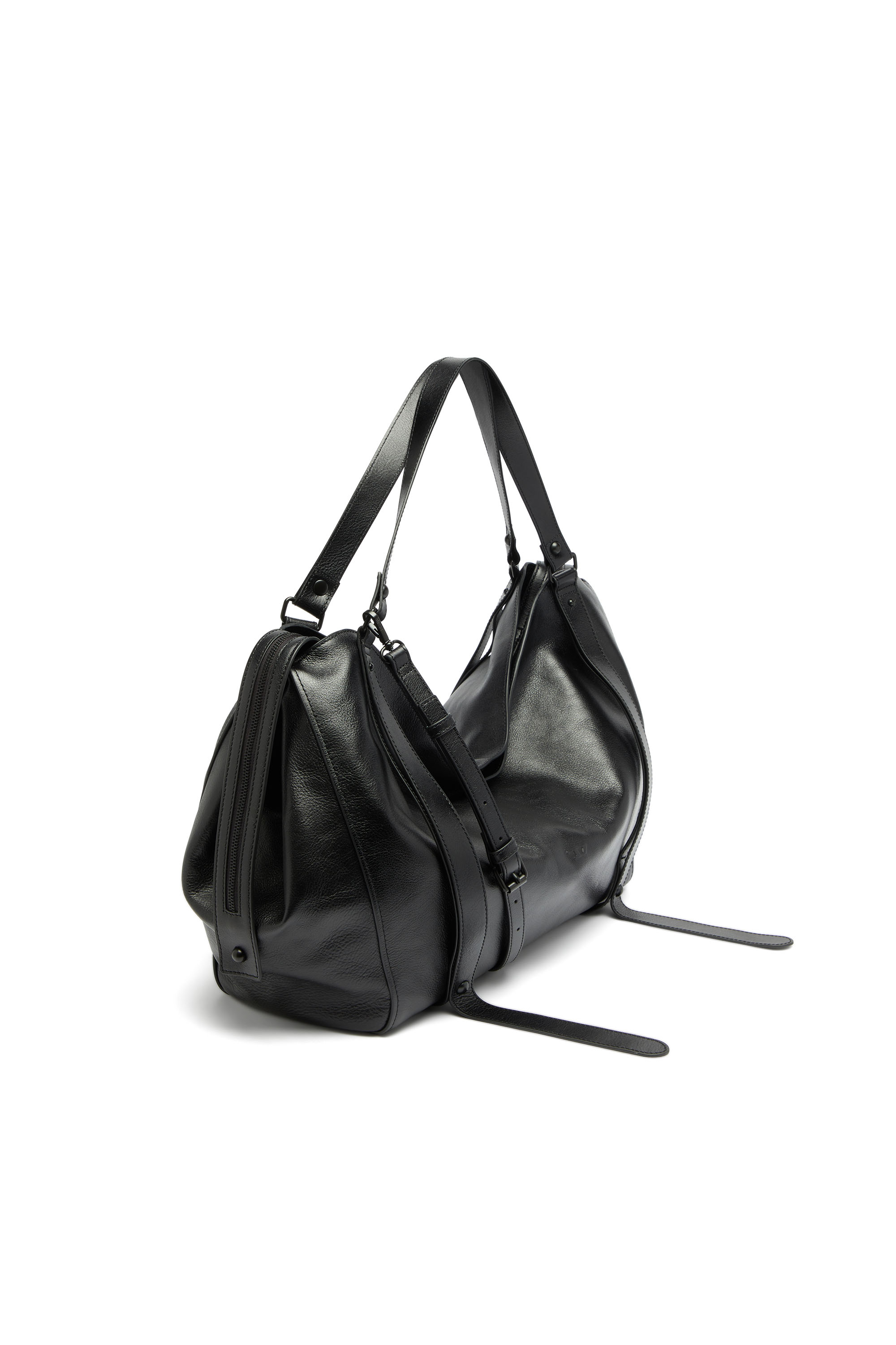 Diesel - D-ONE DUFFLE 48H, Unisex's D-One-Duffle bag in leather in Black - 5