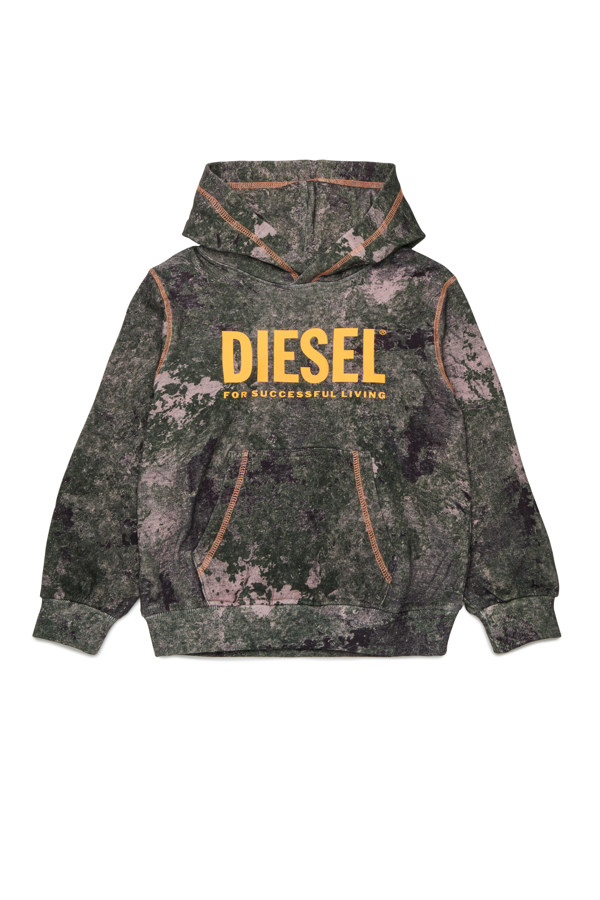 Diesel - SMIM OVER, Sweat &agrave; imprim&eacute; marbr&eacute; int&eacute;gral Homme in Polychrome - 1