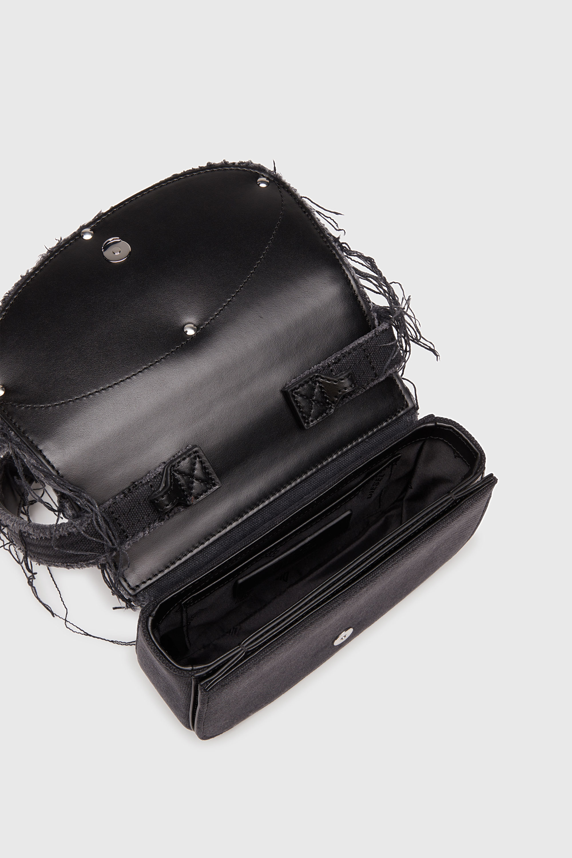 Diesel - 1DR, 1DR-Sac &agrave; bandouli&egrave;re embl&eacute;matique en toile et cuir Femme in Noir - 4