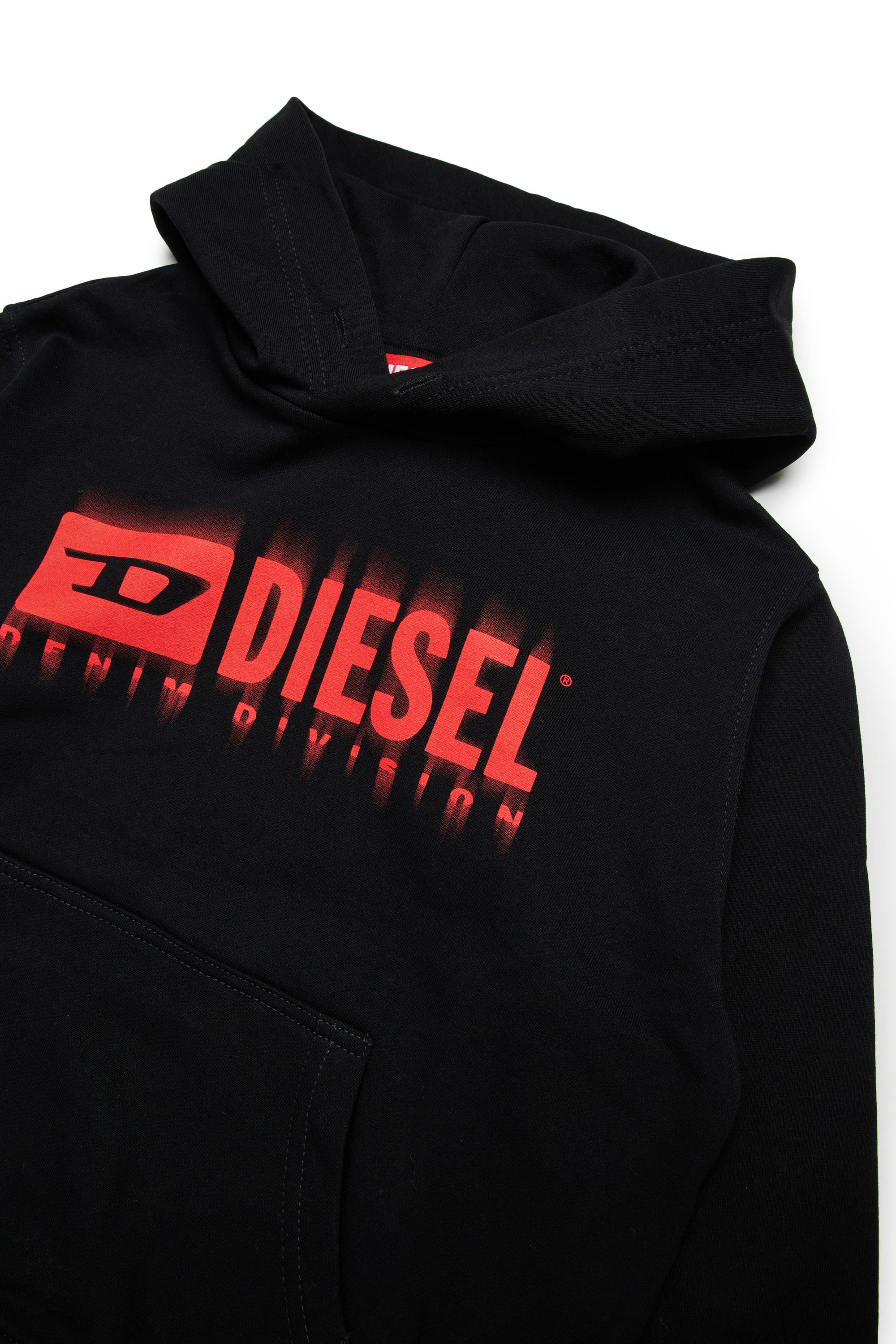 Diesel - SGINNHOODL5 OVER, Sweat-shirt à capuche avec logo taché Homme in Noir - 3