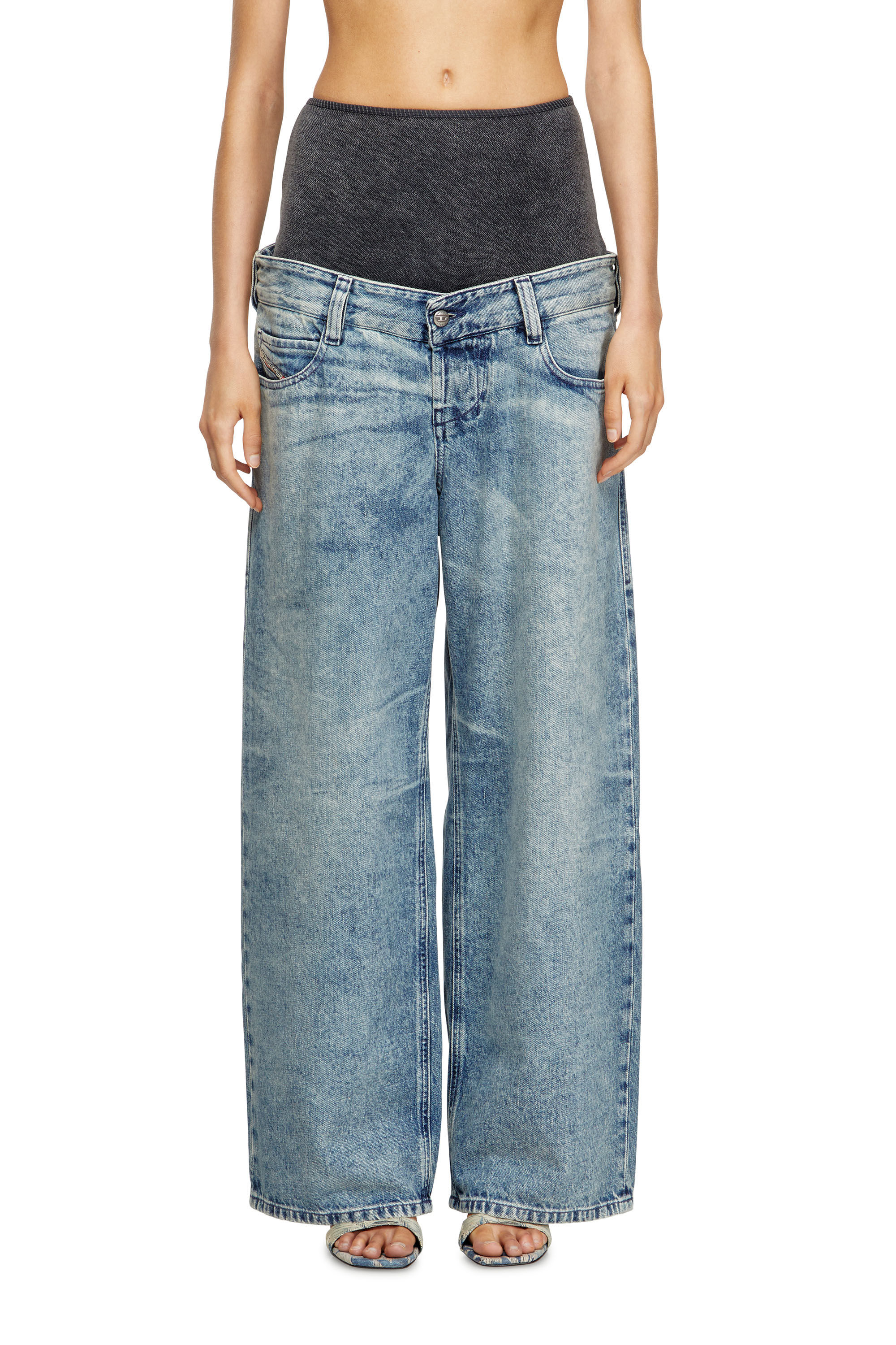Relaxed Jeans D-Eni 09N97, Medium blue Diesel - Woman's Relaxed Jeans D-Eni 09N97, Medium blue - 3