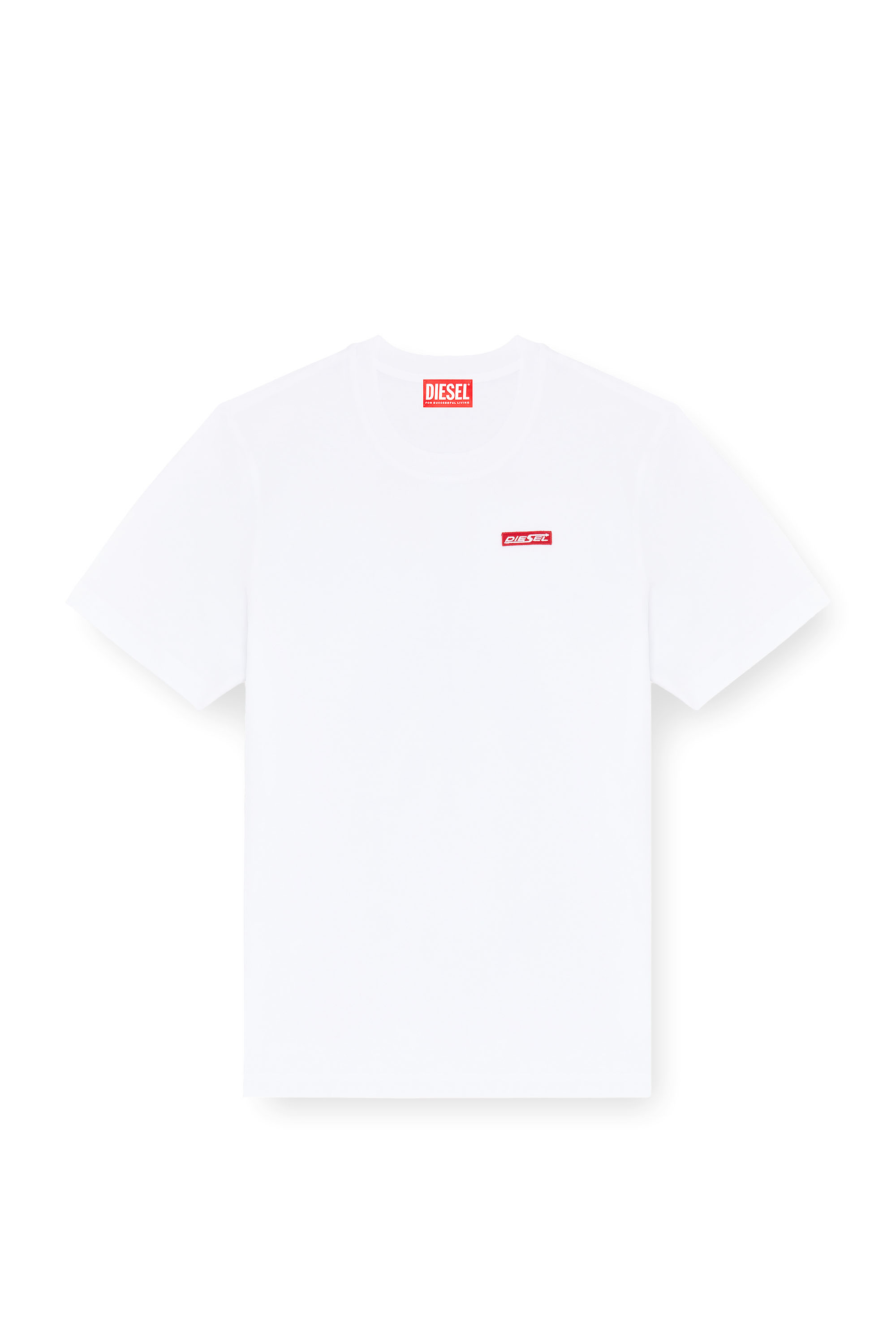 Diesel - T-ADJUST-AA12, T-shirt en coton avec patch logo Homme in Blanc - 3