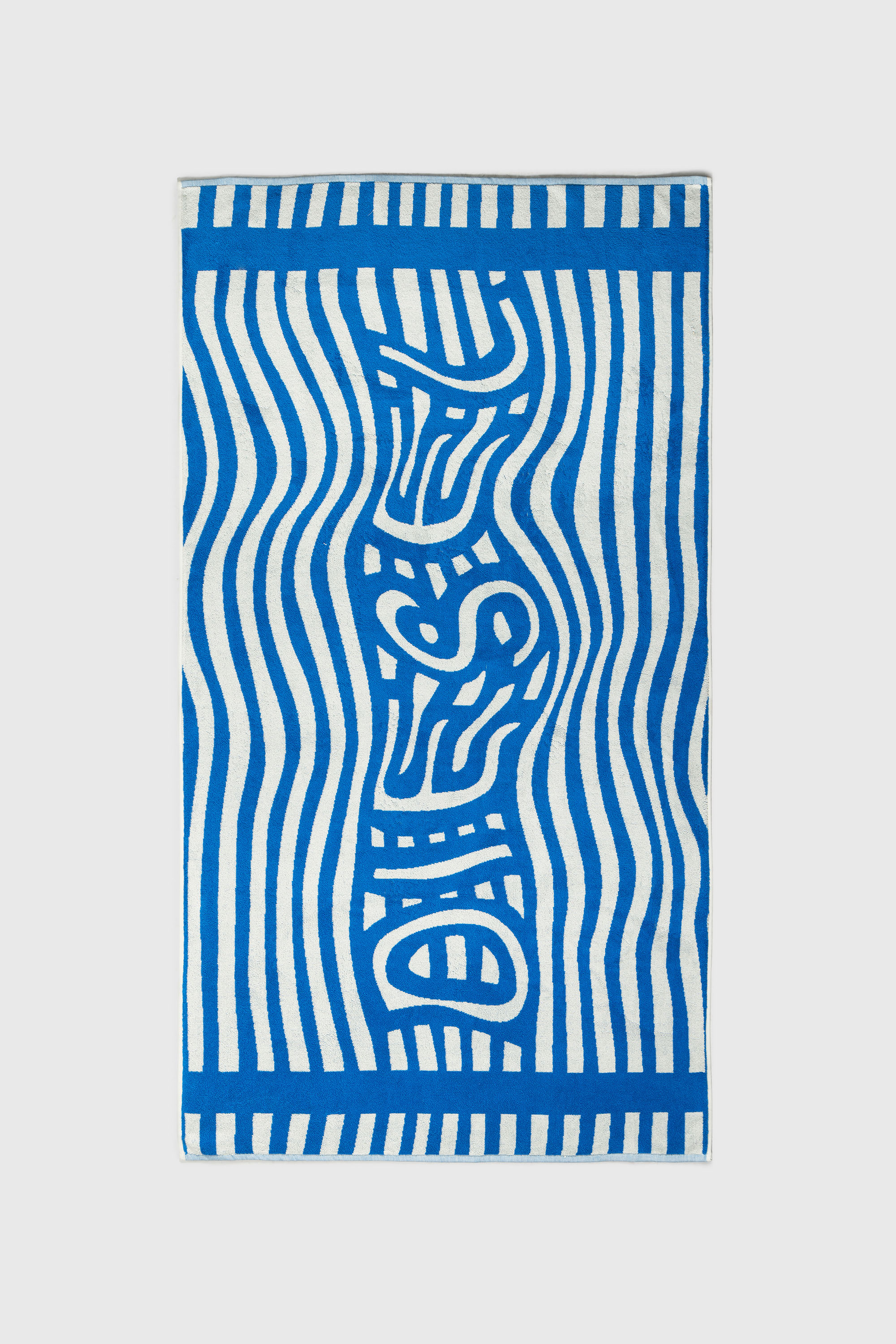 Diesel - 1018164 STRIPES GREY/BLUE TOWEL, Serviette &eacute;ponge 100x180 cm Mixte in Bleu - 1
