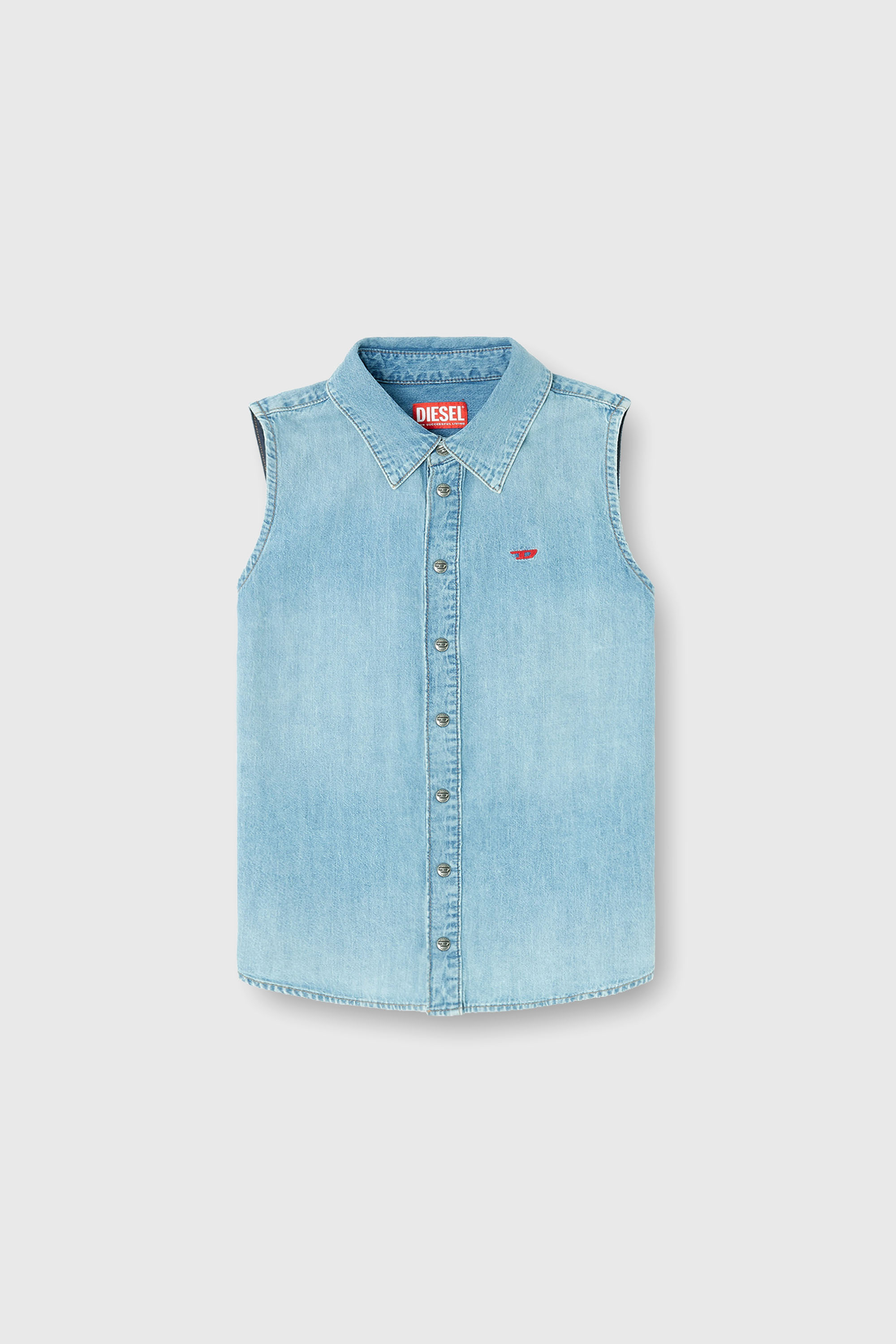 Diesel - DE-EAZY-SL, Chemise en denim sans manches Femme in Bleu - 2
