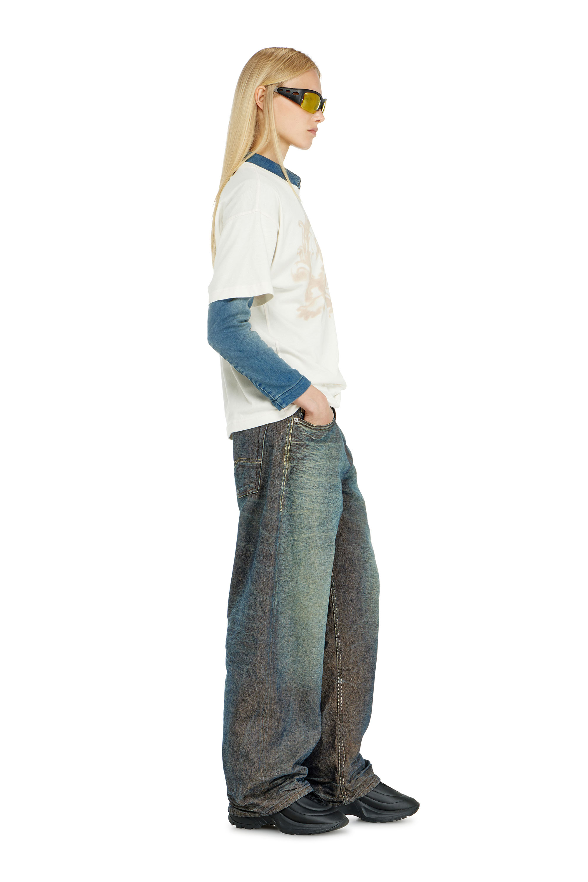 Diesel - Relaxed Jeans 1997 D-Enim-M 007EM Mixte, Bleu Fonc&eacute; - Image 1