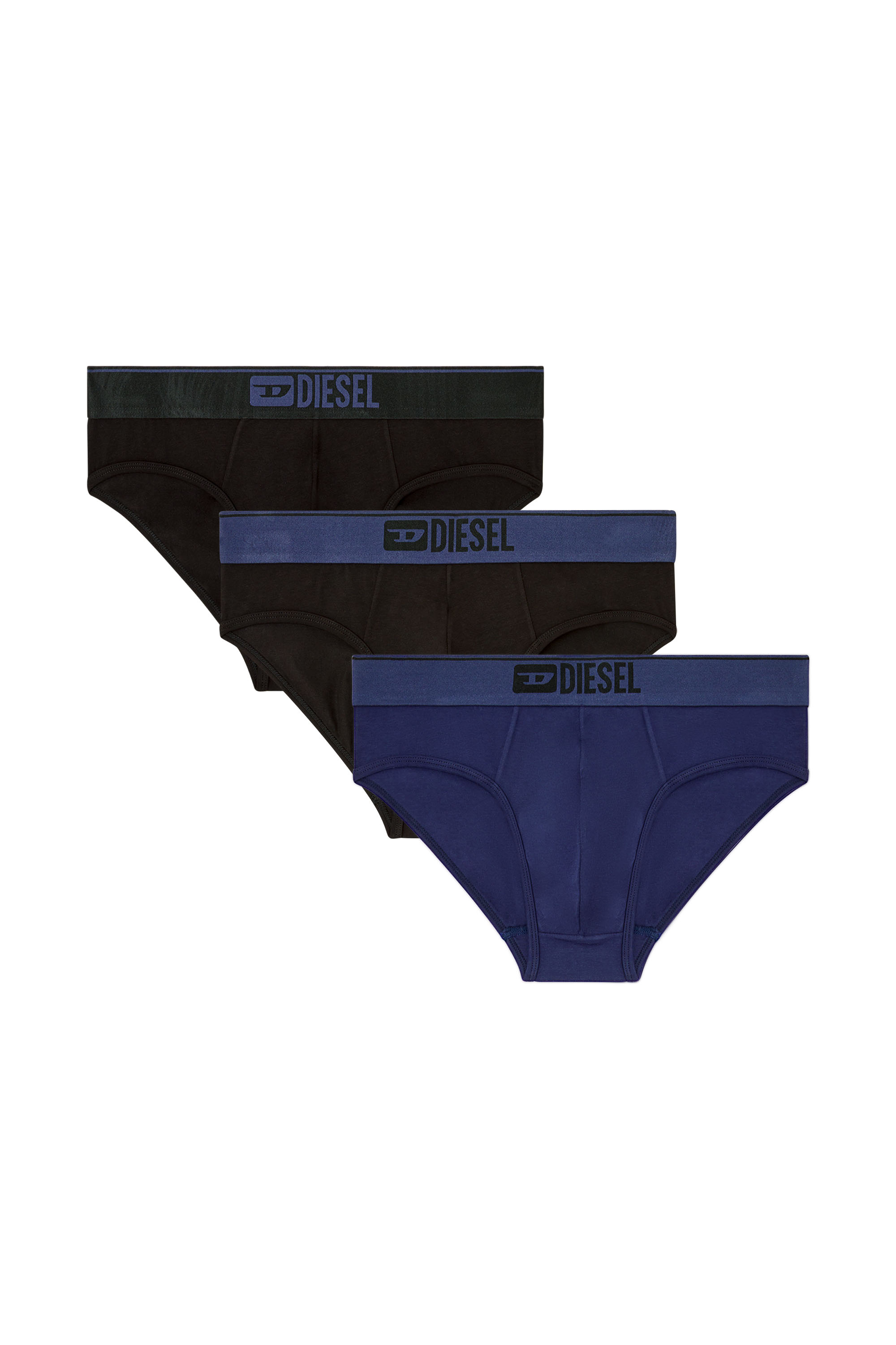 Diesel - UMBR-ANDRETHREEPACK, Lot de trois slips couleur unie à logo Homme in Polychrome - 2