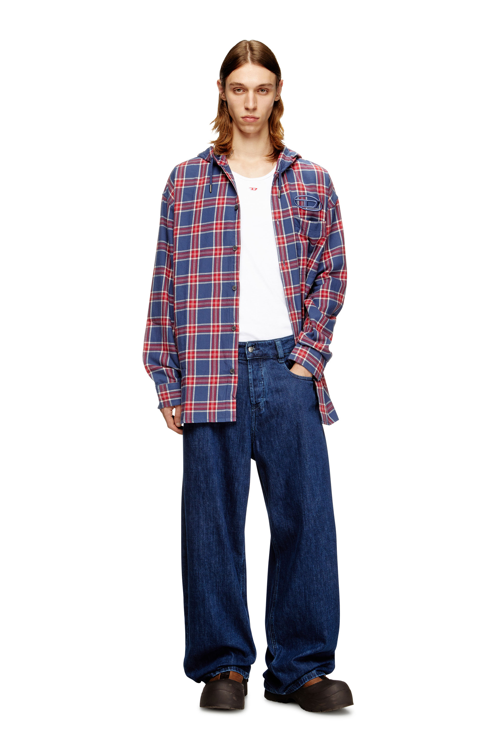 Diesel - S-DEWNY-HOOD-AJFI, Chemise à capuche en coton avec broderie 3D Homme in Polychrome - 2