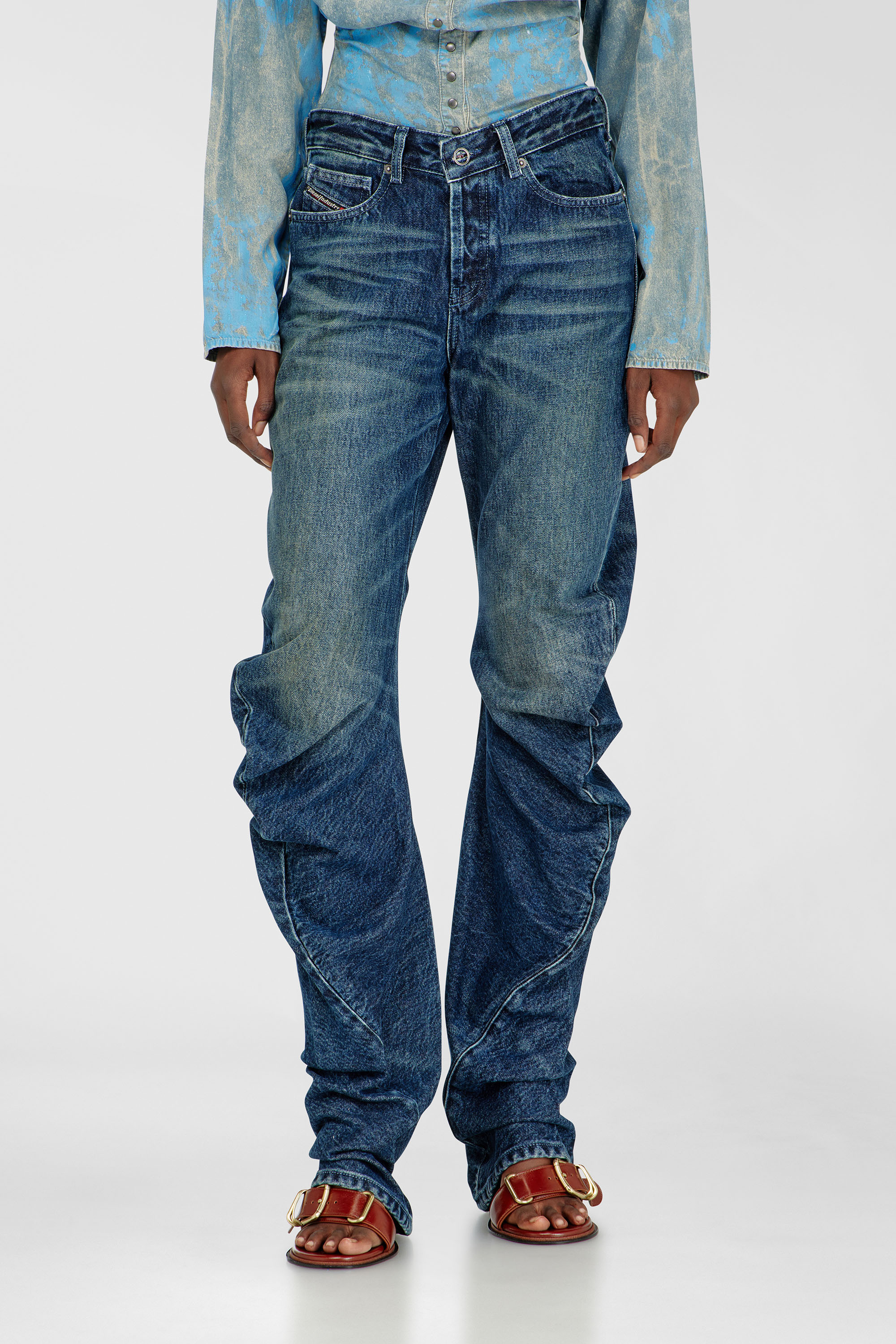 Diesel - Regular Jeans D-Twisty 007FZ Femme, Bleu Fonc&eacute; - Image 4