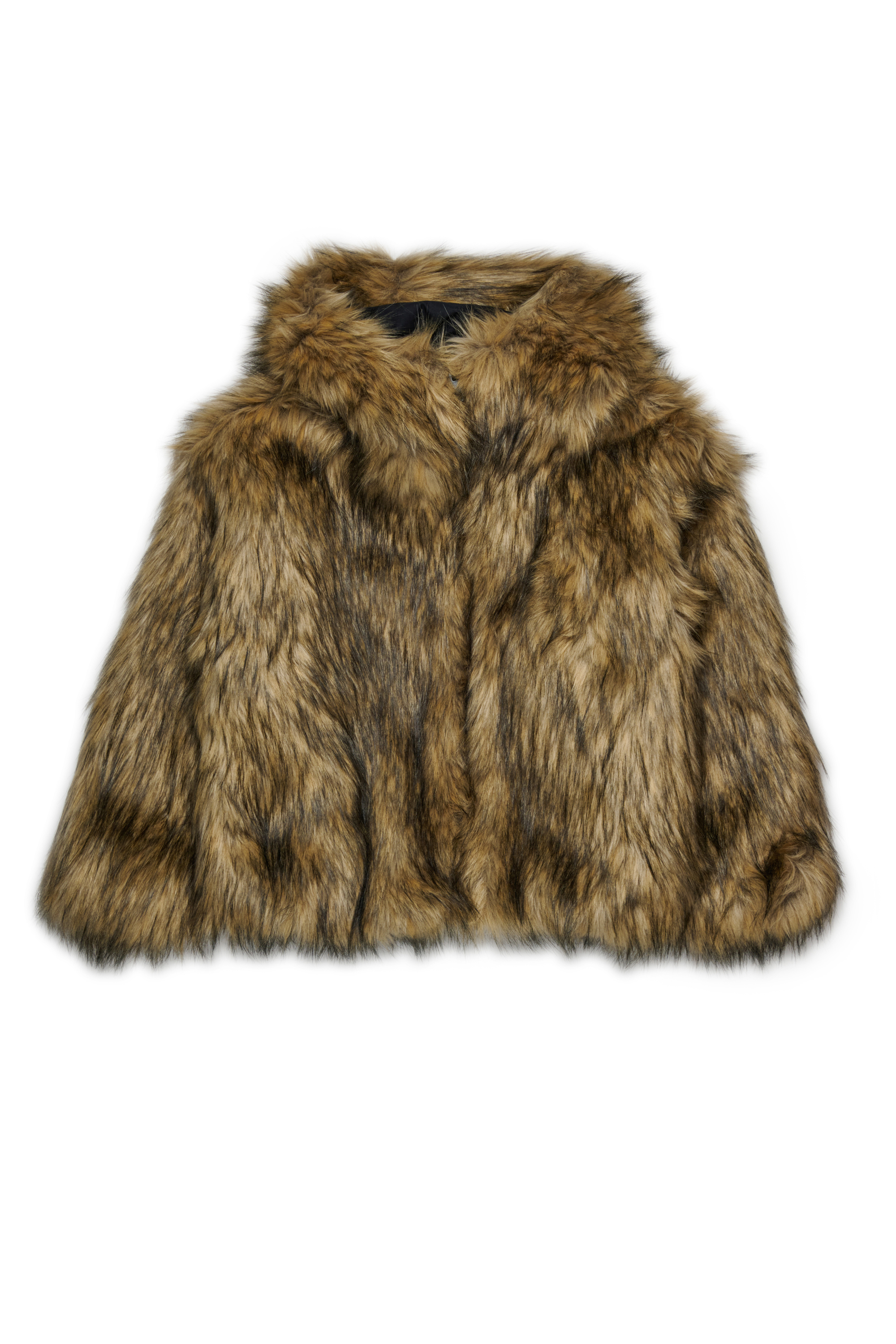 Diesel - JFURLY, Veste en fausse fourrure avec logo Femme in Marron - 1