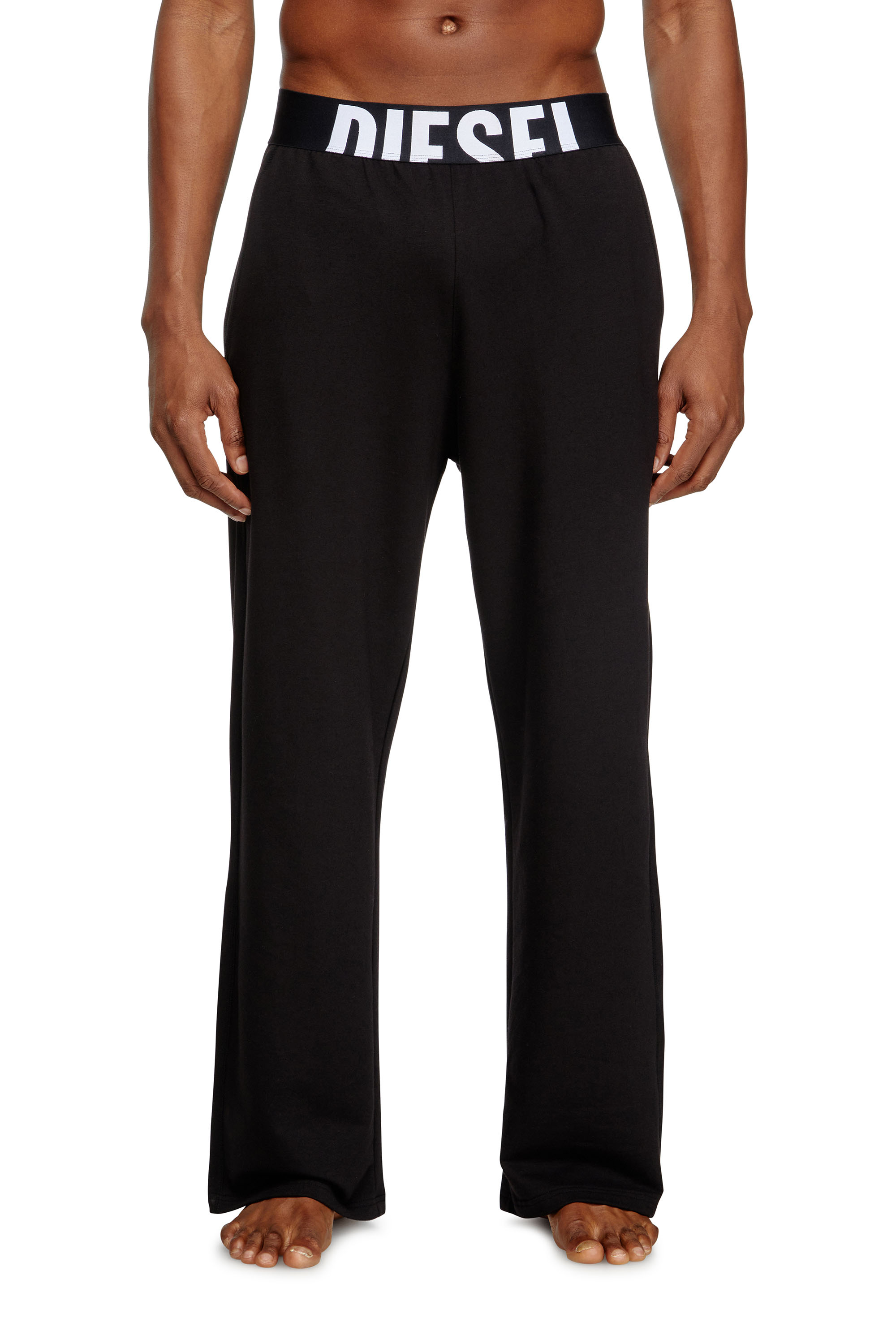 Diesel - NOLAN-D-POP, Pantalon de pyjama avec logo tronqué Homme in Noir - 1