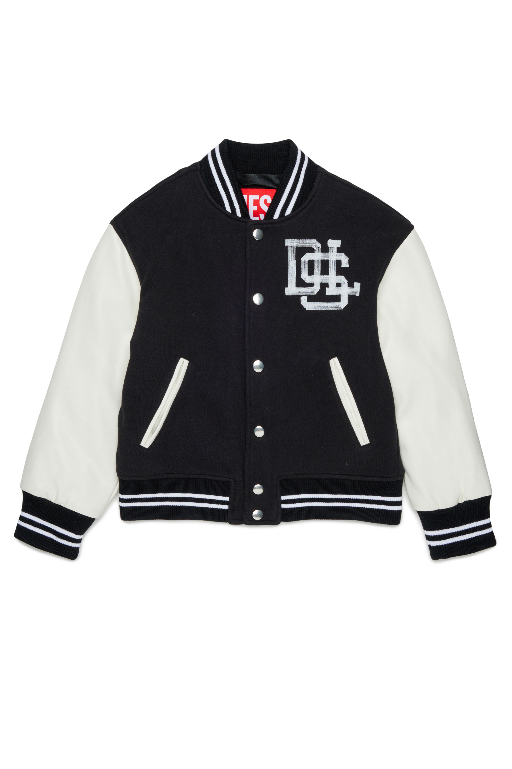 Diesel - JBAND, Blouson varsity color block Homme in Noir - 1