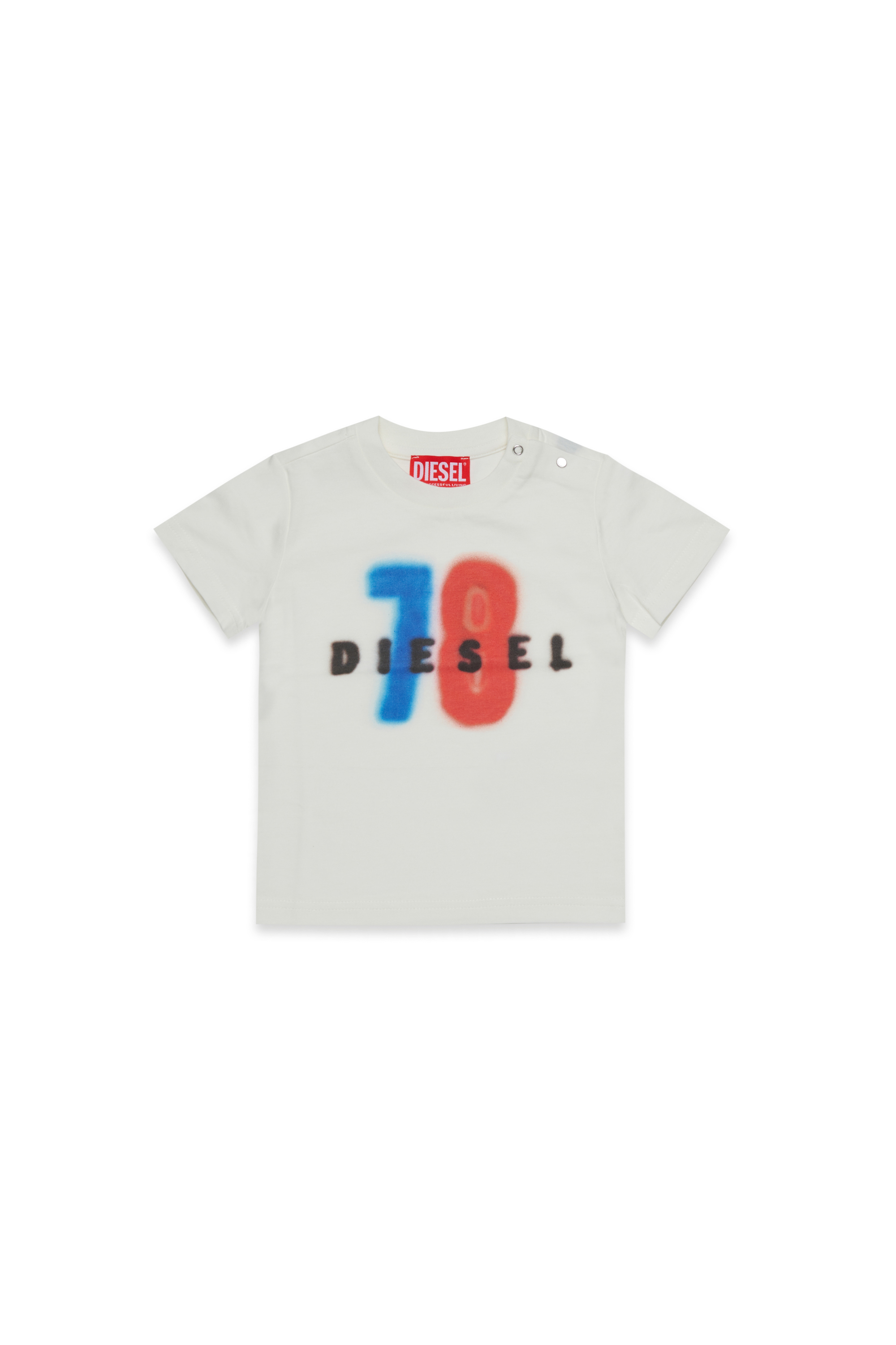 Diesel - TESSIB, T-shirt en coton avec imprimé Homme in Blanc - 1