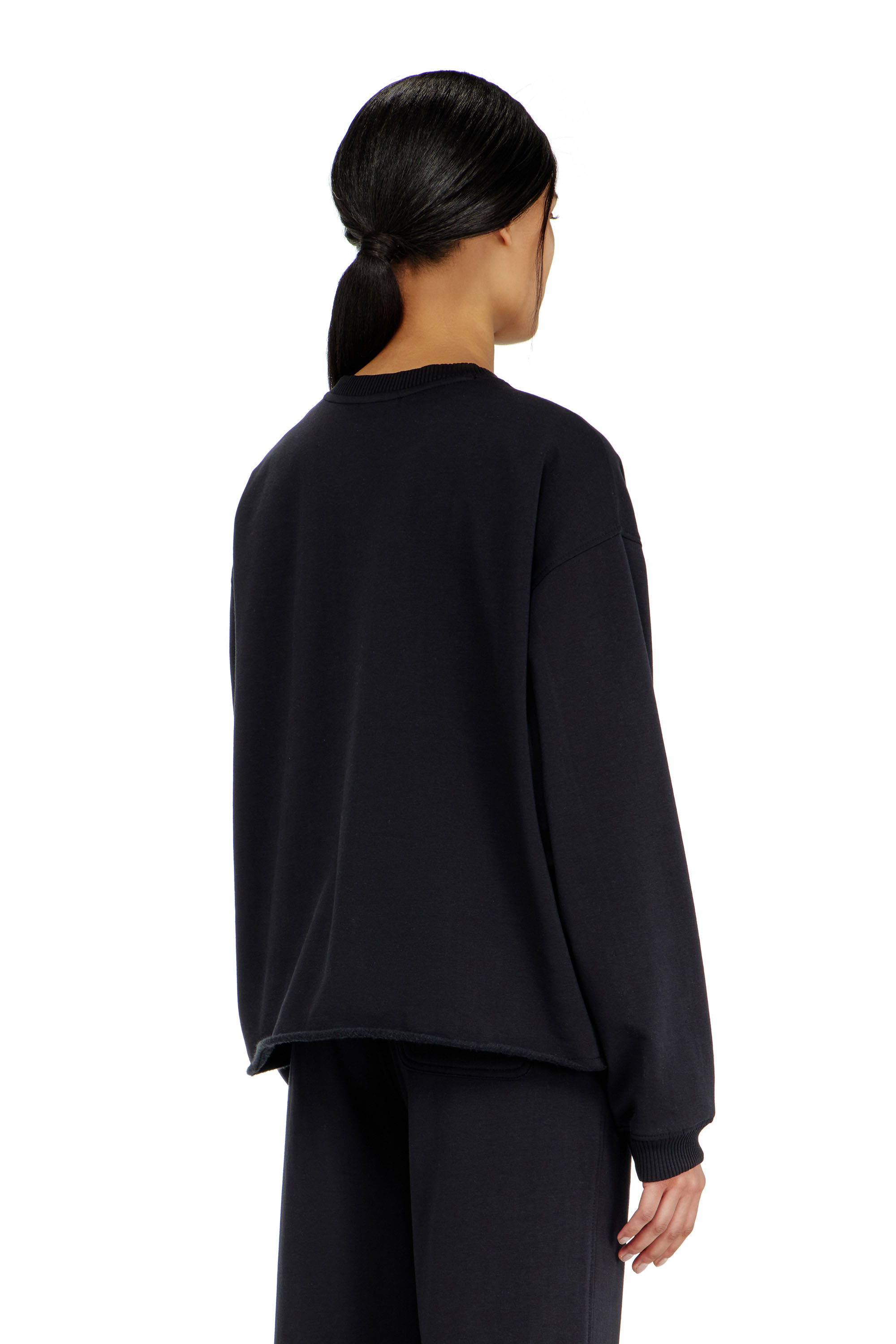 Diesel - PATRICIA-D-CORE, Sweat gratt&eacute; avec ourlet franc Femme in Noir - 3