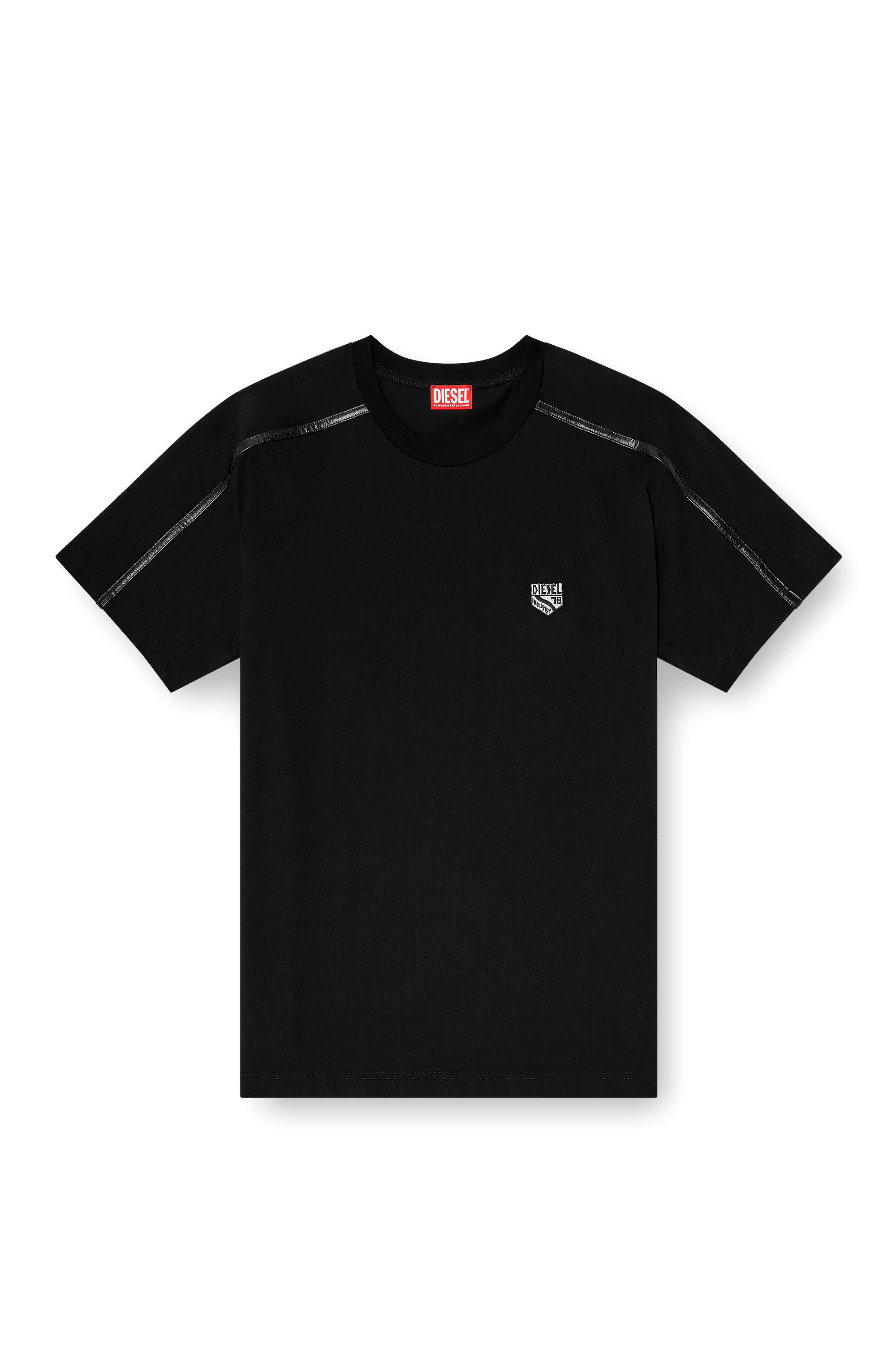 Diesel - T-NORM-FL, Man's T-shirt with contrast trims and logo patch in null - 2