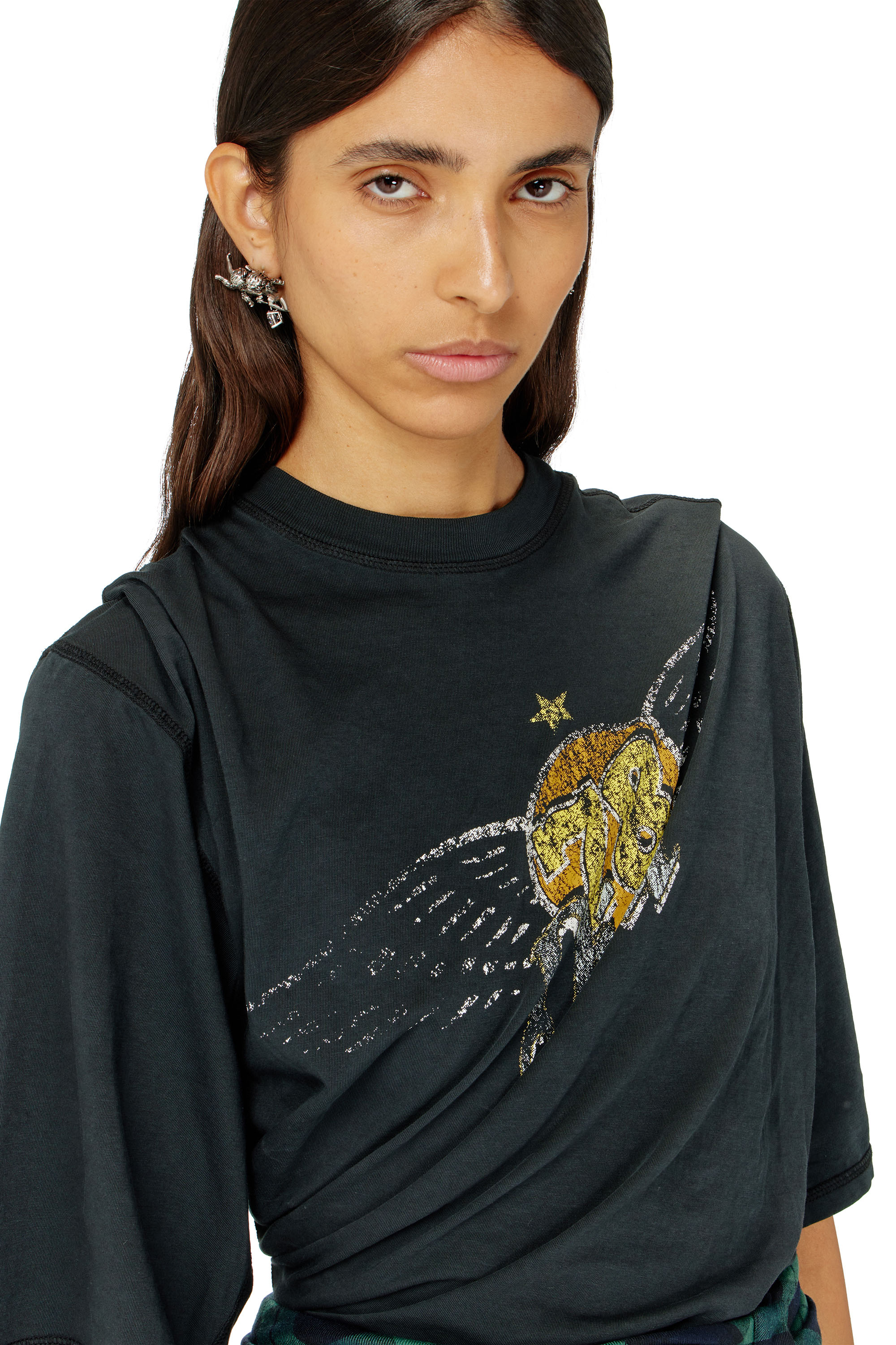 Diesel - T-MILLA-JER, Body T-shirt avec motifs concert Femme in ToBeDefined - 4
