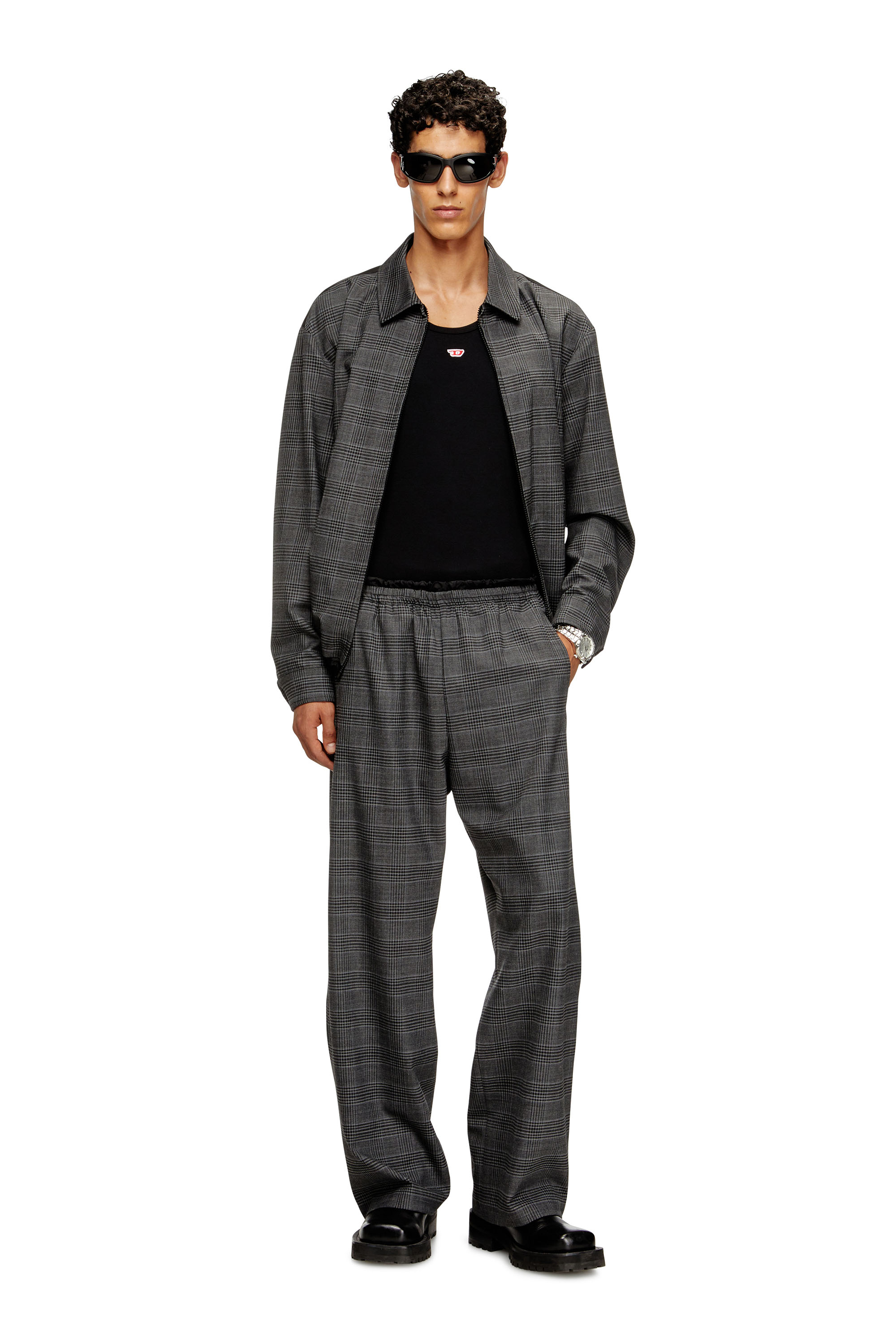 Diesel - P-TILSON, Pantalon en laine avec cordon à la taille Homme in Polychrome - 2