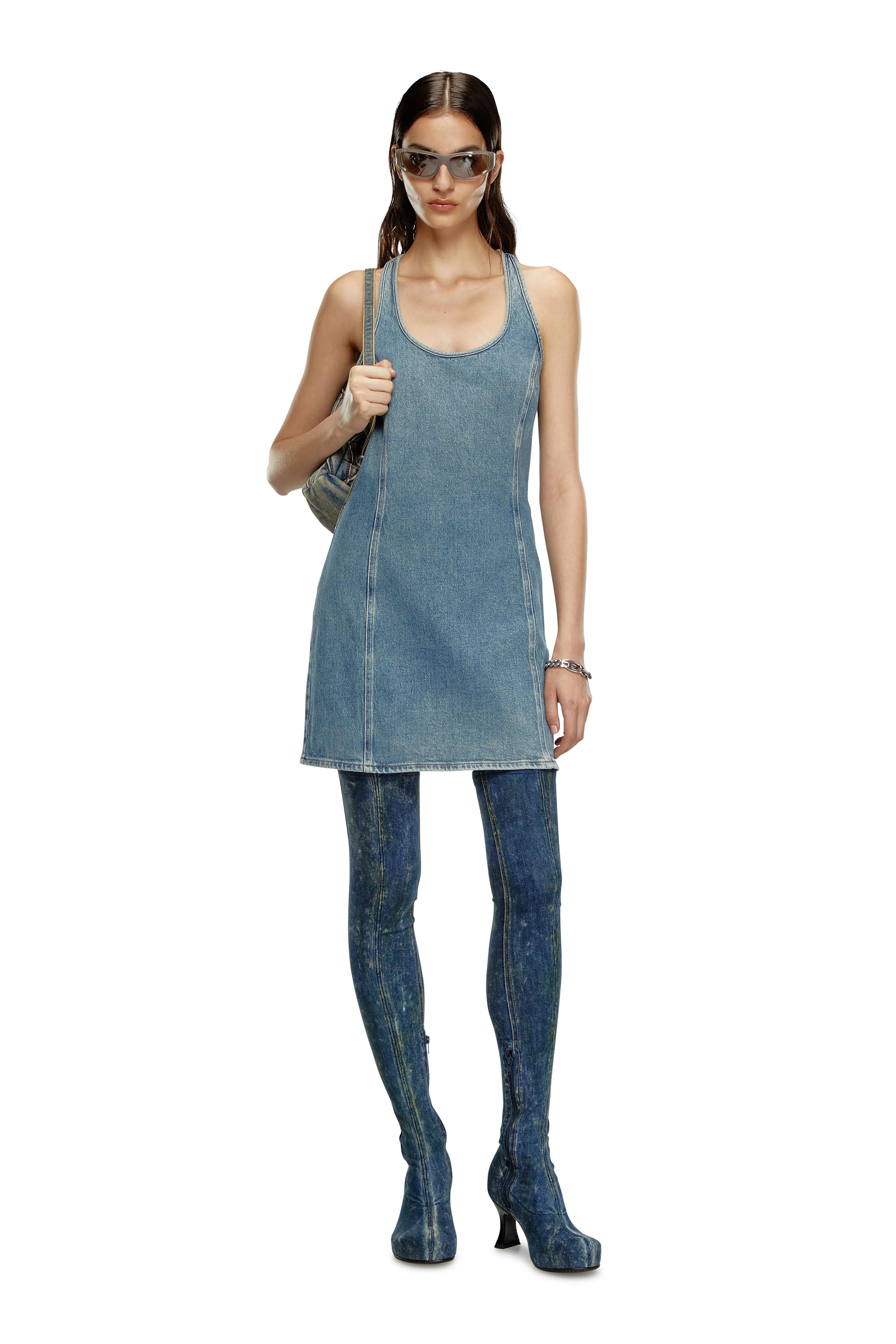 Diesel - DE-ARLYN-D, Robe débardeur en denim Femme in Bleu - 3