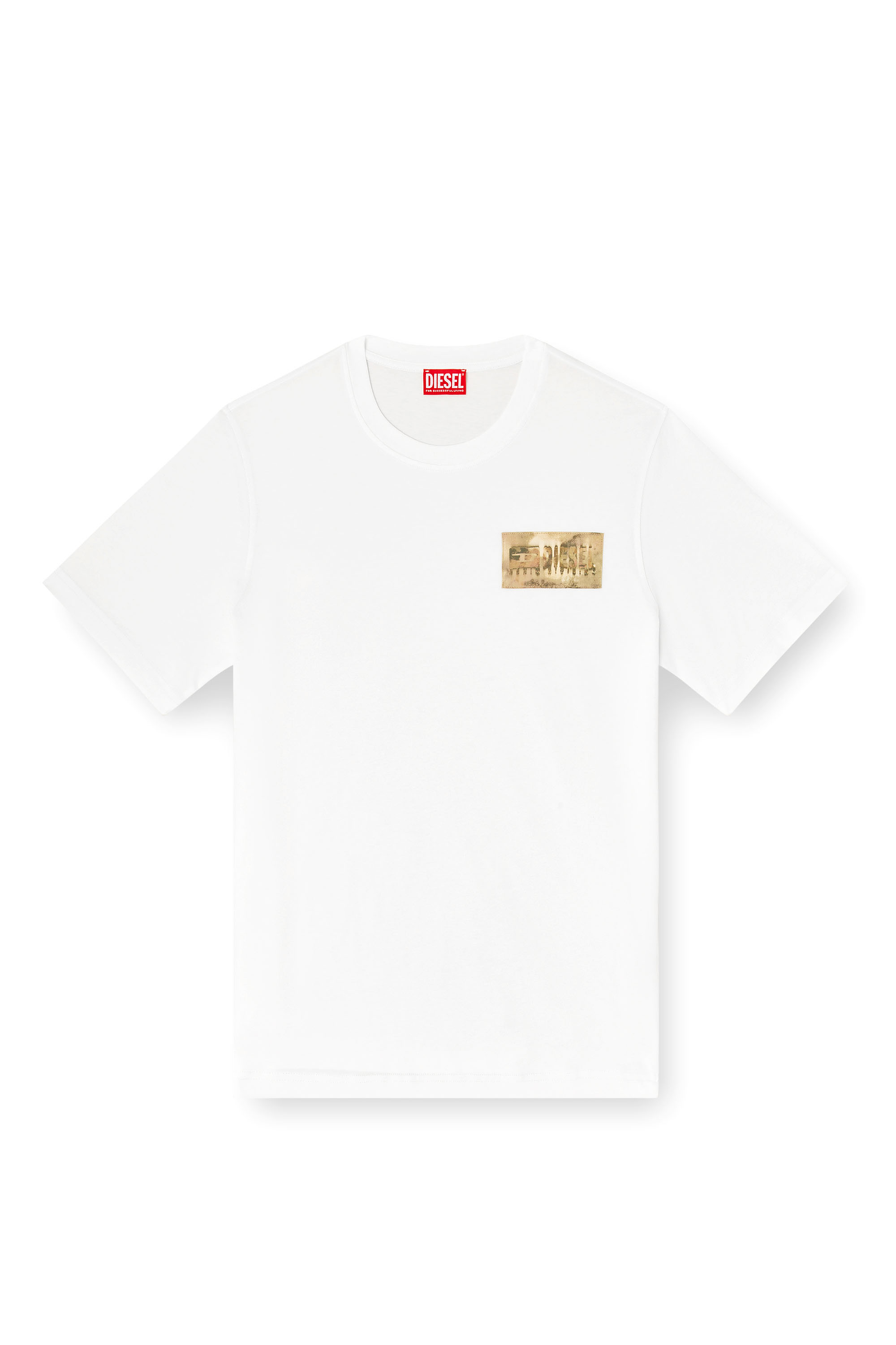 Diesel - T-ADJUST-V4, T-shirt avec empi&egrave;cement camouflage Homme in Blanc - 2