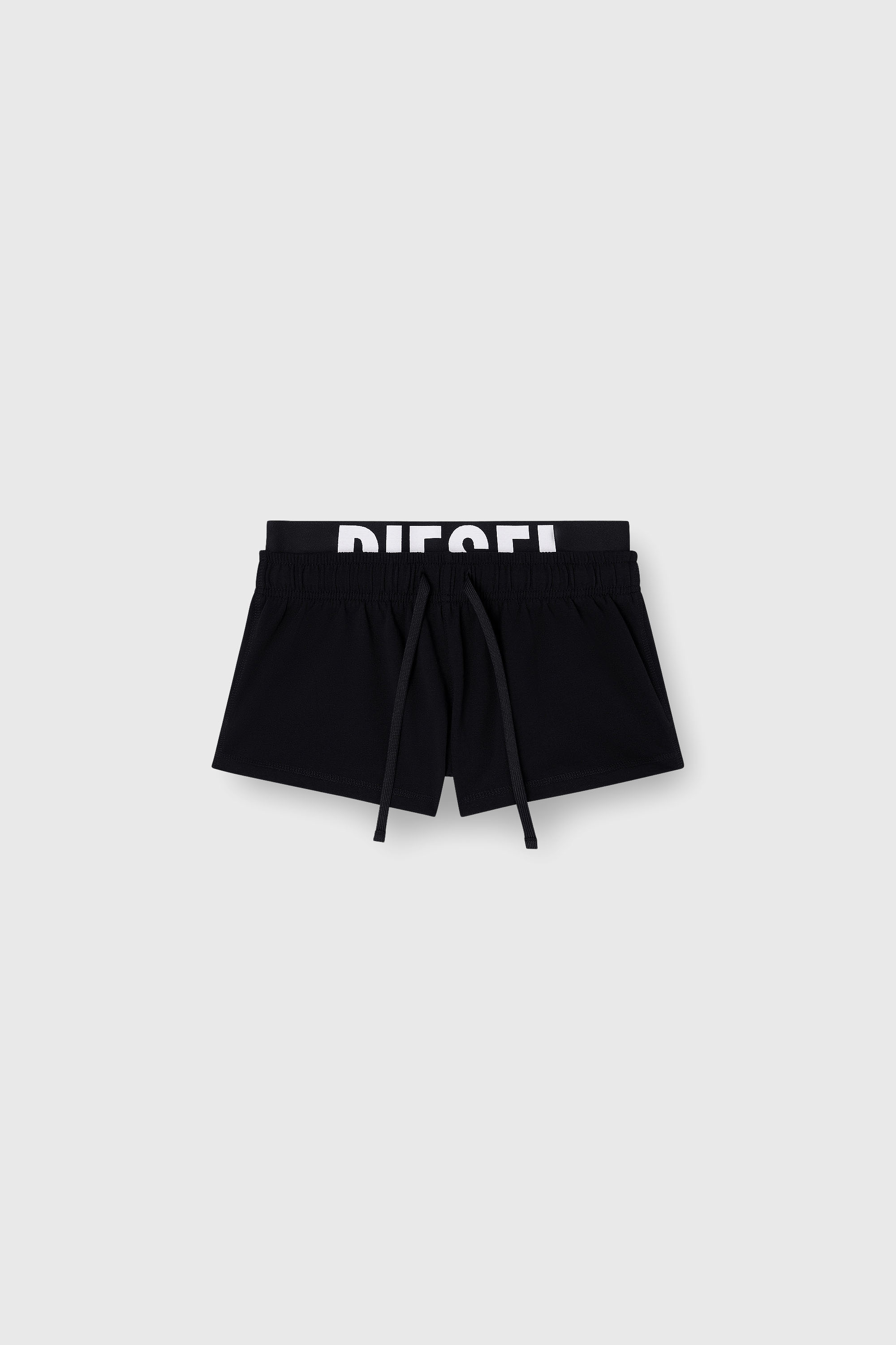 Diesel - MIRANDA-D-POP, Pantalon court en &eacute;ponge de coton avec logo Diesel Femme in Noir - 2