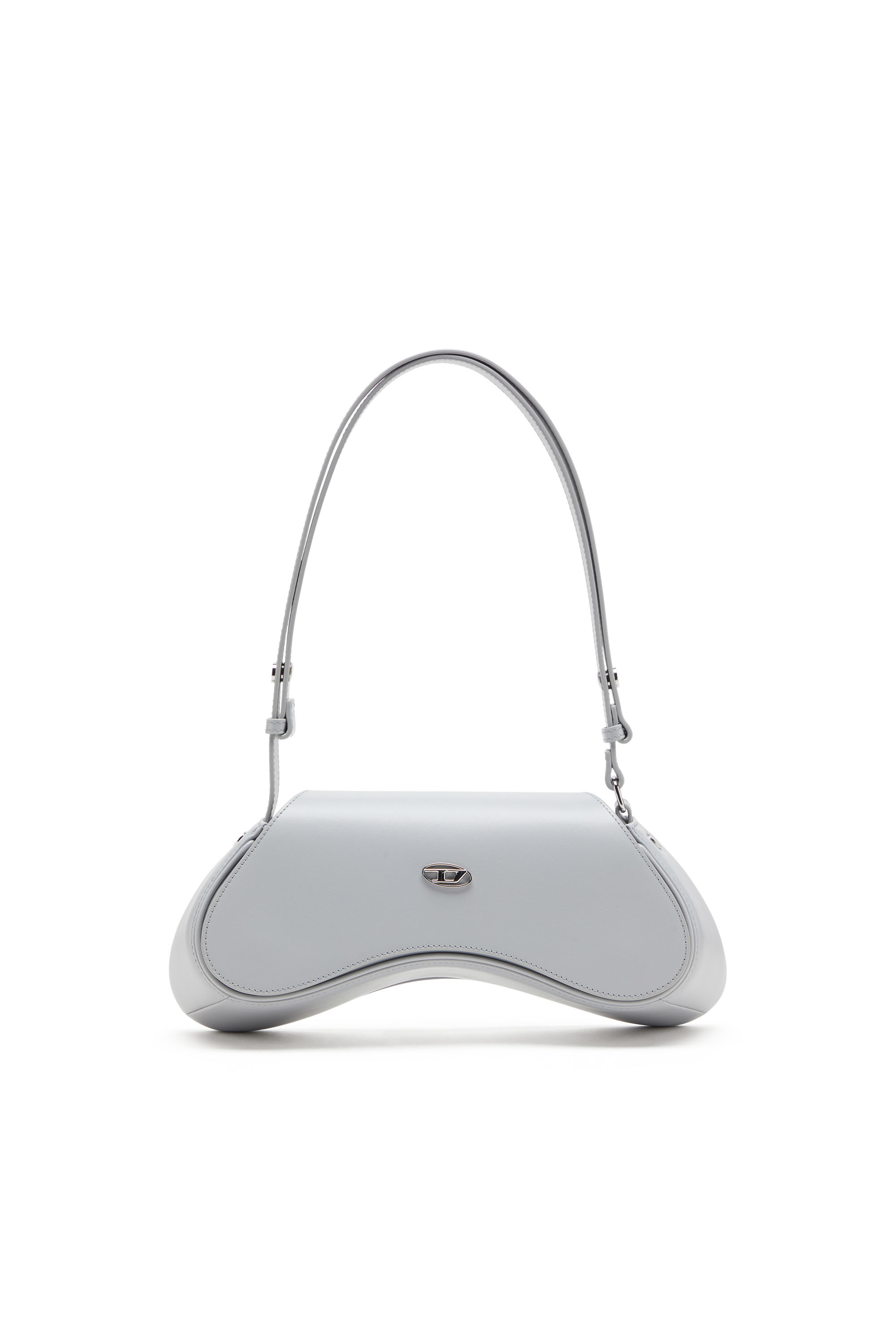 Diesel - PLAY CROSSBODY, Play-Sac à bandoulière en cuir semi-brillant Femme in Gris - 1