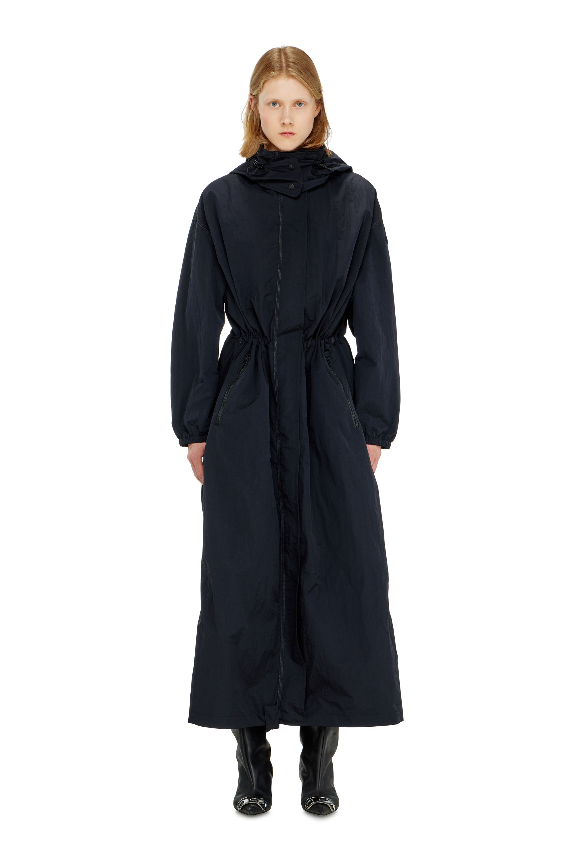 Diesel - G-ASTER-T1, Trench en nylon avec capuche amovible Femme in Bleu - 1