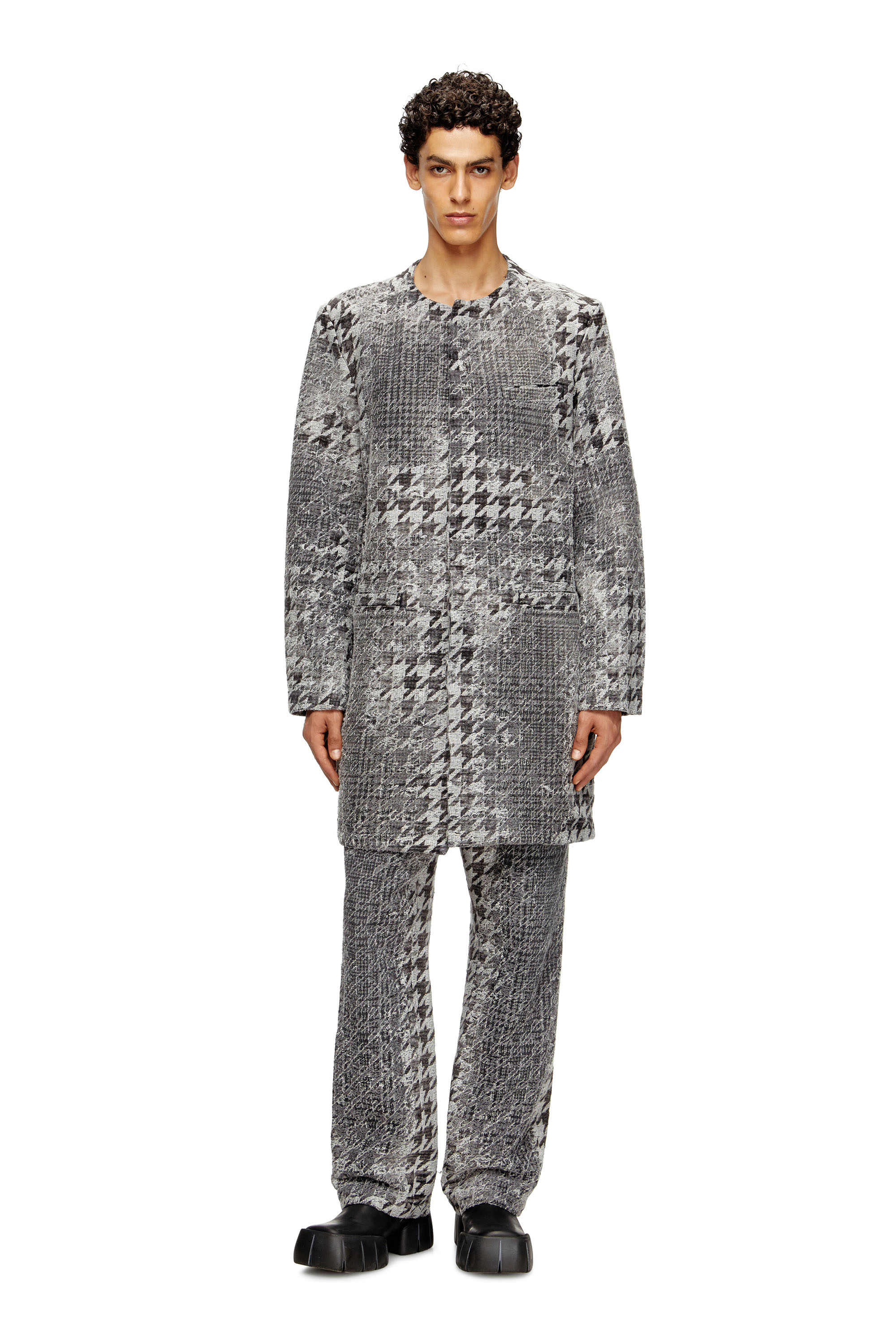 Diesel - D-LOT-FSH, Manteau en denim jacquard motif Prince-de-Galles Mixte in Polychrome - 3