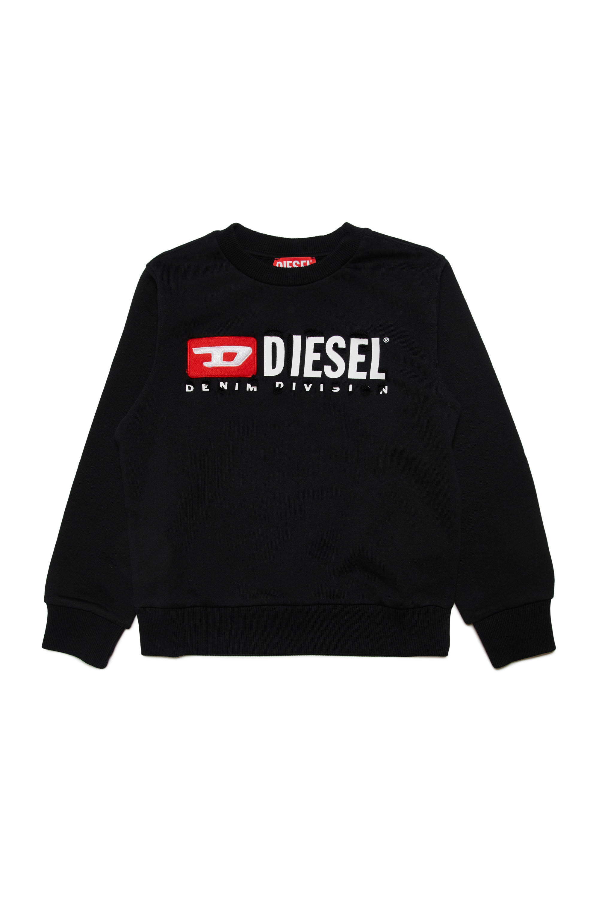 Diesel - SMACSDIVSTROYED, Homme Sweat-shirt avec logo destroy in Noir - Image 1