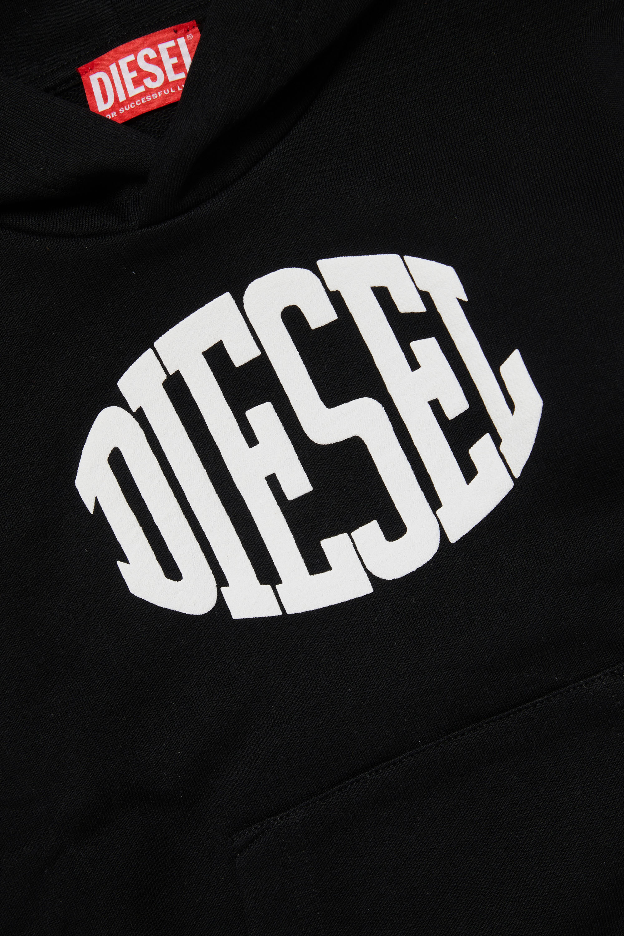 Diesel - SBOLC OVER, Homme Sweat-shirt à capuche en coton avec logo Diesel in Noir - Image 3