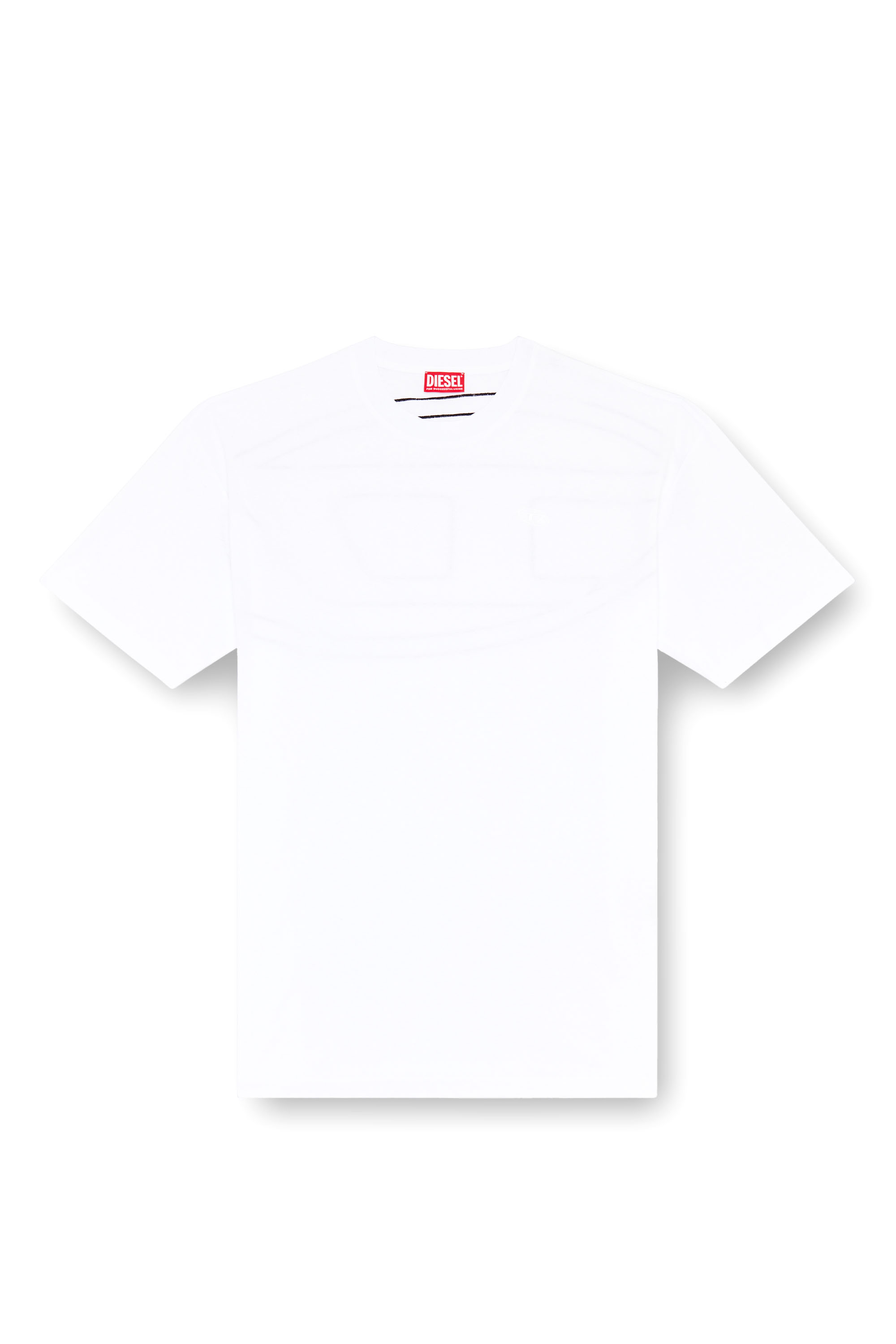 Diesel - T-BOGGY-MEGOVAL-D, T-shirt avec maxi oval D brodé Homme in Blanc - 3