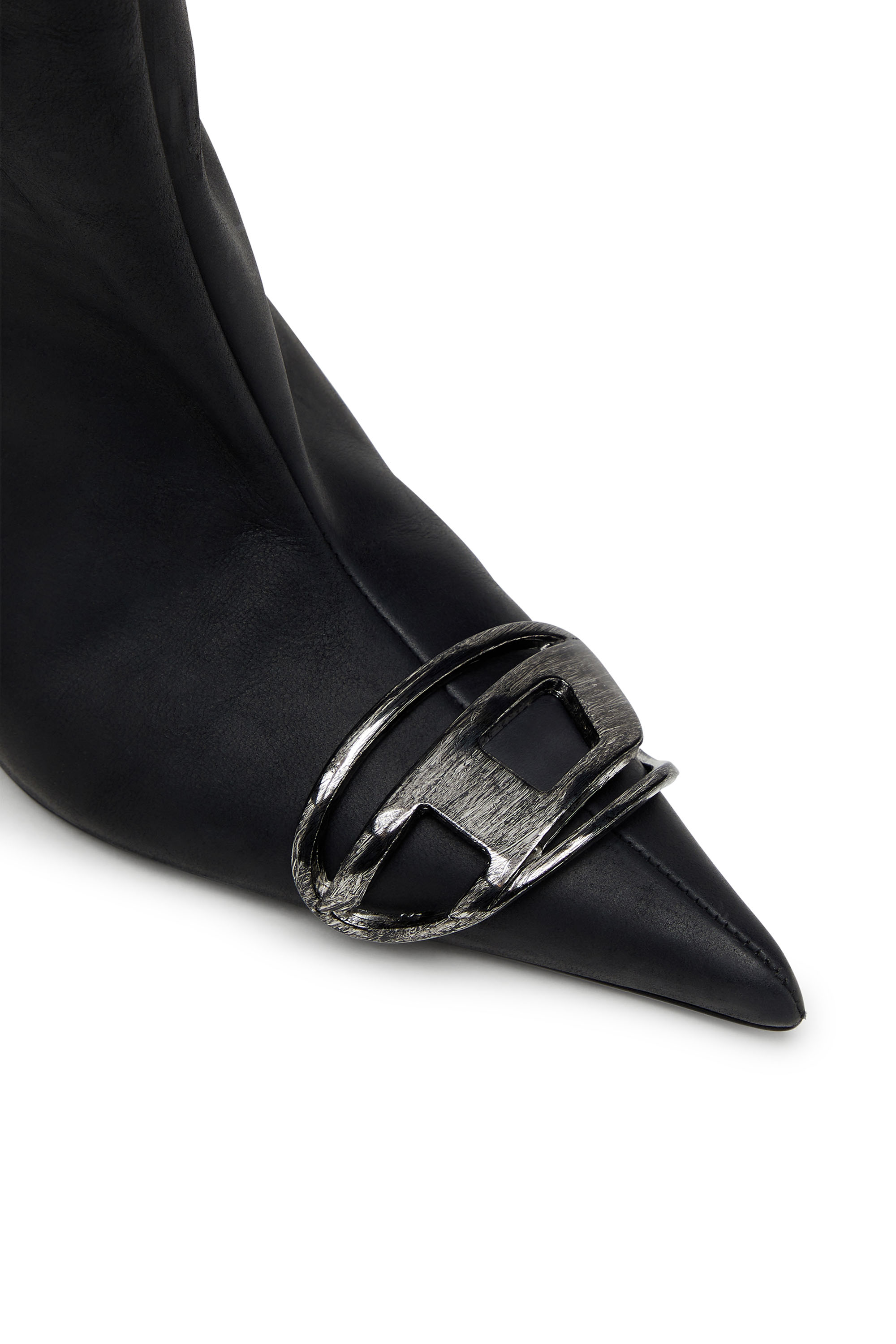 Diesel - D-VENUS 40 KB TUBE, Bottes hauteur genou en cuir huilé Femme in Noir - 4