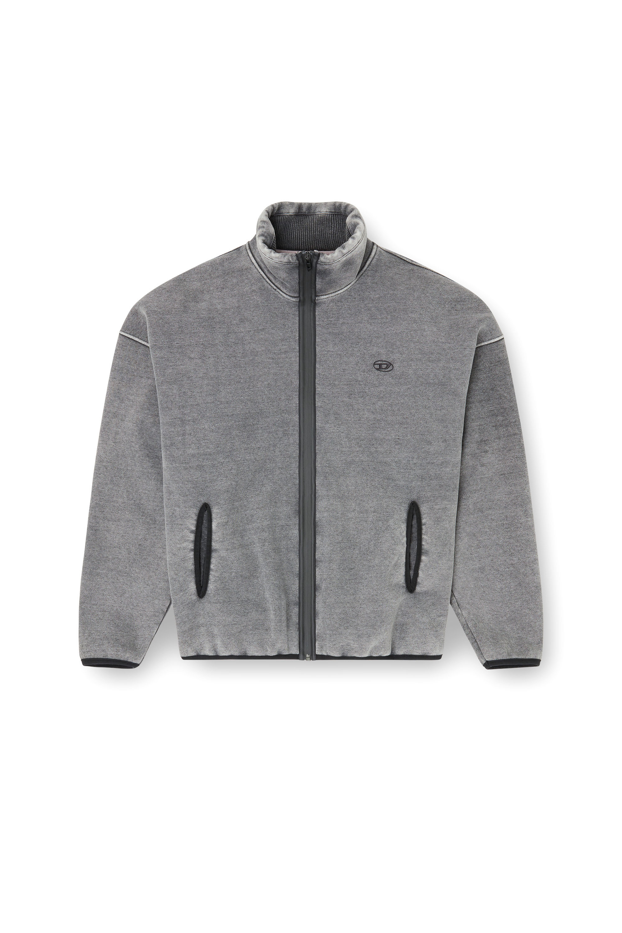 Diesel - S-BATY-NEW, Sweat à fermeture éclair avec doublure intérieure Homme in Gris - 2