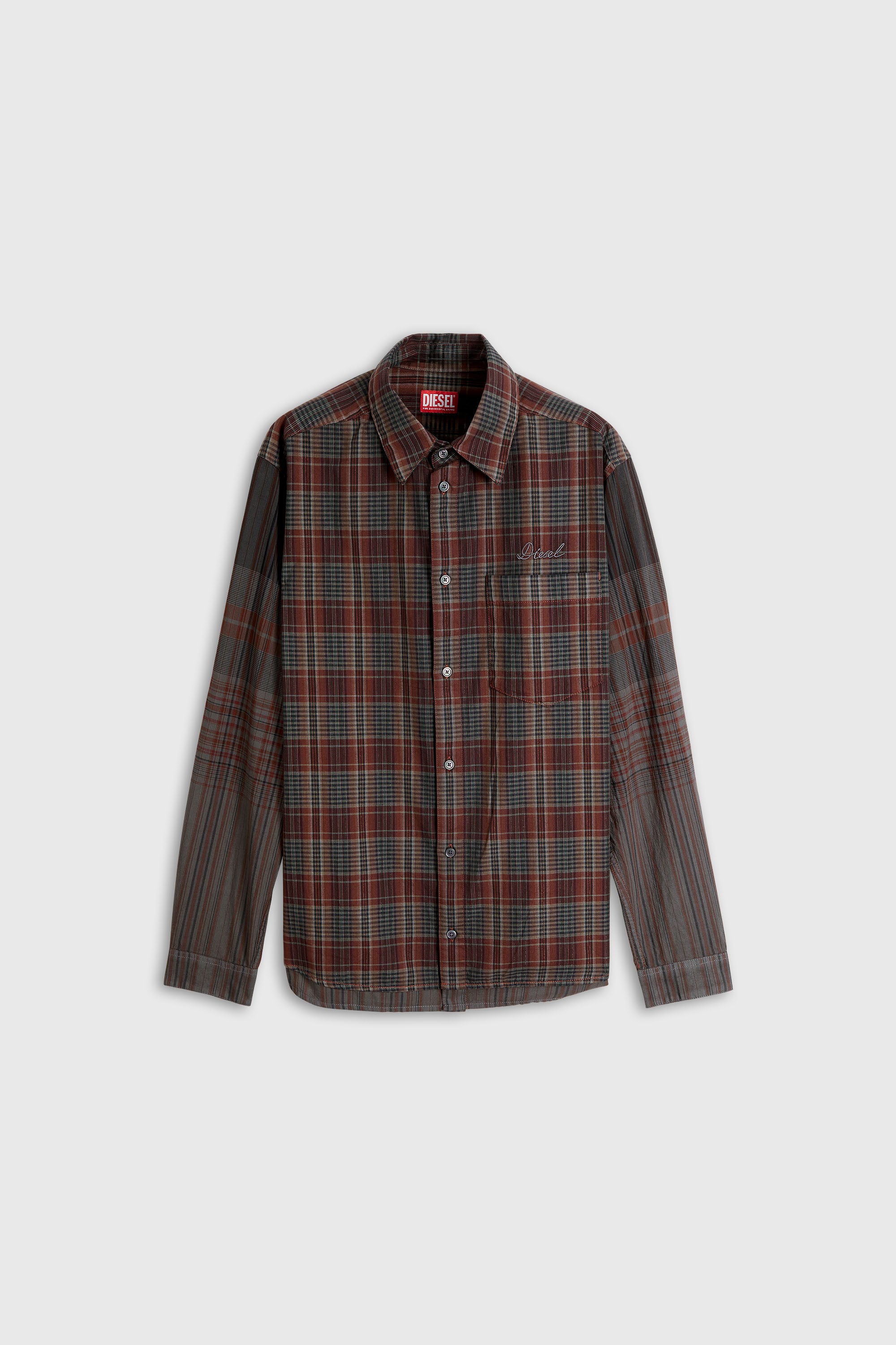 Diesel - S-TEN, Chemise en flanelle &agrave; carreaux m&eacute;tallis&eacute;s Homme in Polychrome - 2