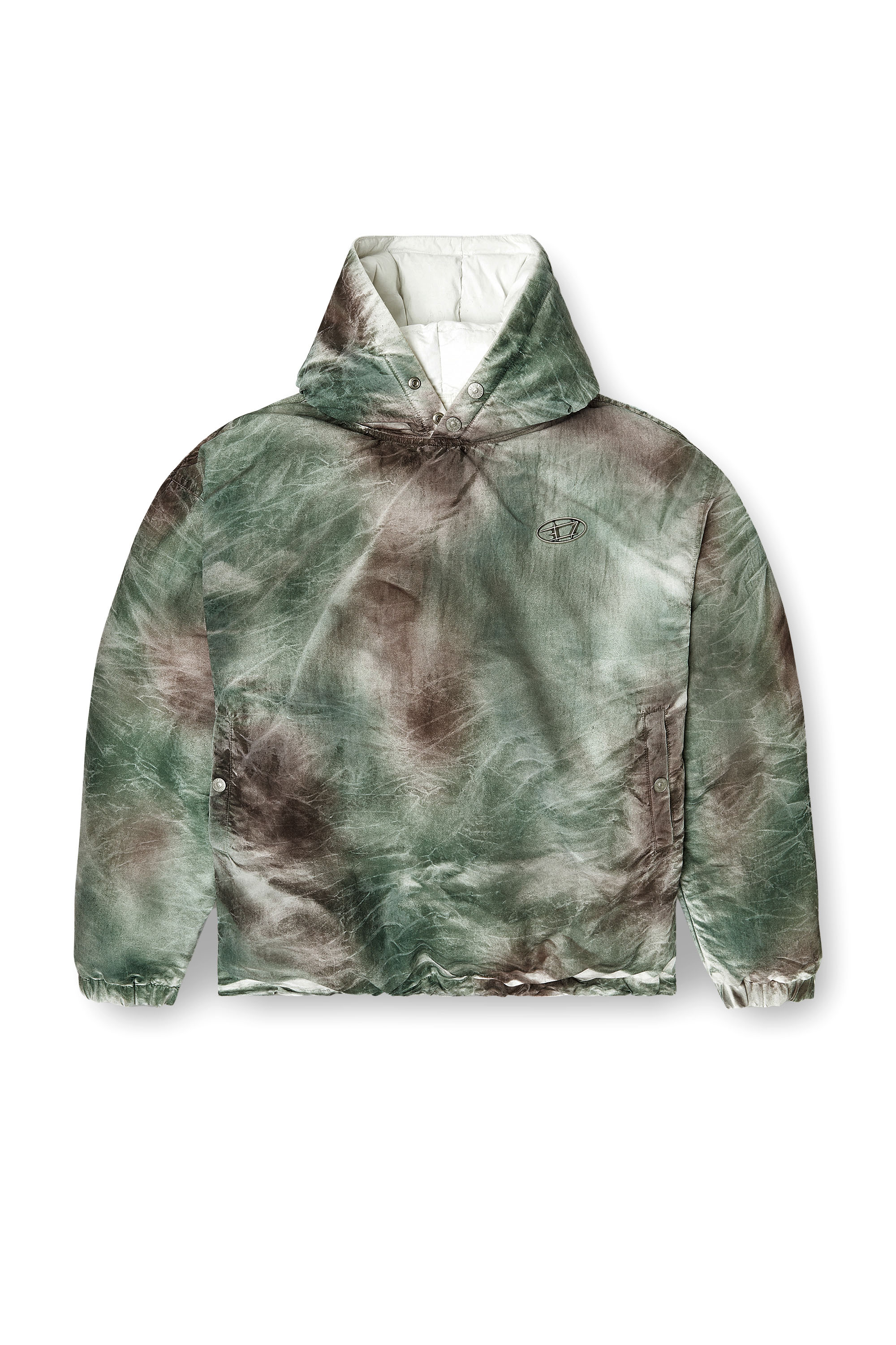Diesel - W-THUG-JKT-PUFFY, Veste à capuche bouffante en nylon camouflage Mixte in Polychrome - 2
