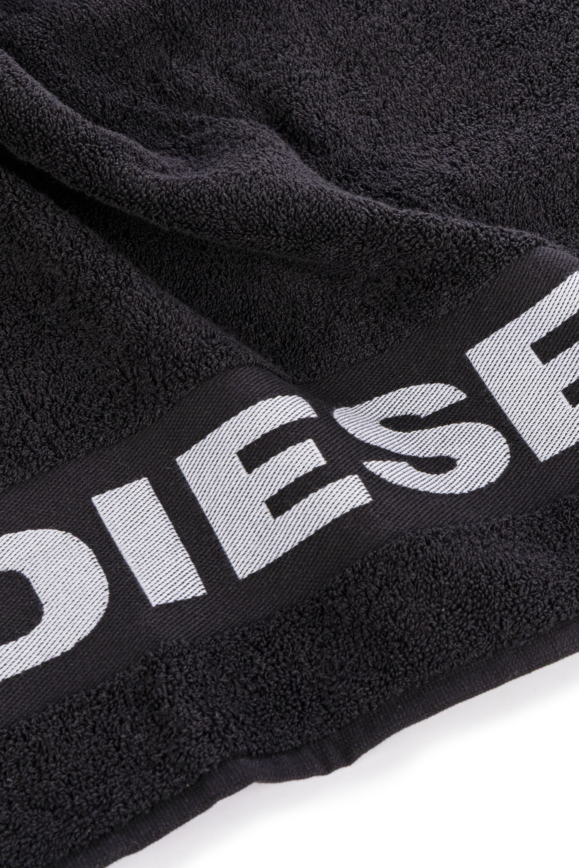 Diesel - 1015215 LOGO-COTTON TOWEL 100X180 BLACK, Serviette en Éponge de Coton avec Logo Mixte in Noir - 2