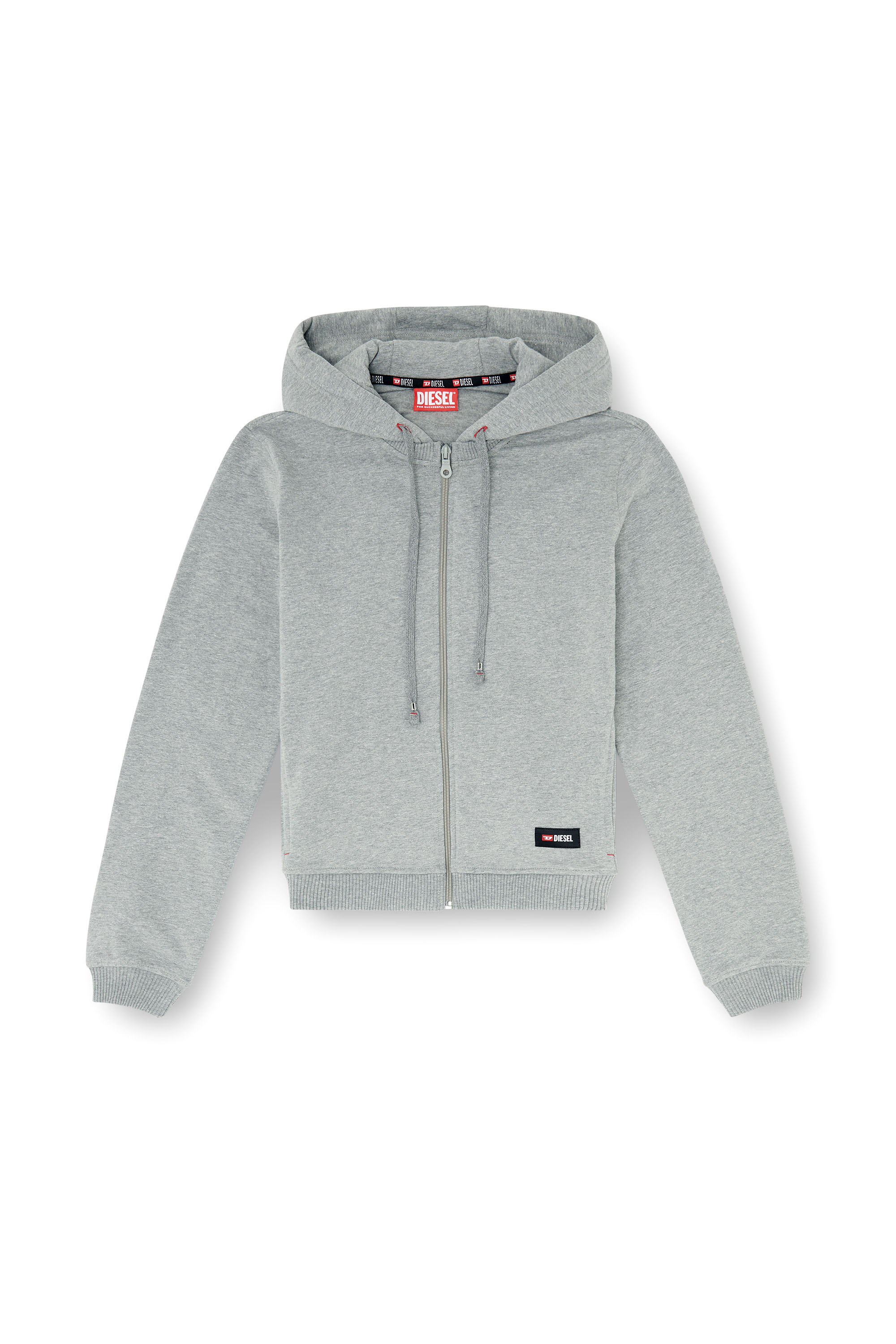 Diesel - HARRIET-D-CORE, Sweat &agrave; capuche en m&eacute;lange de coton gratt&eacute; Femme in Gris - 3