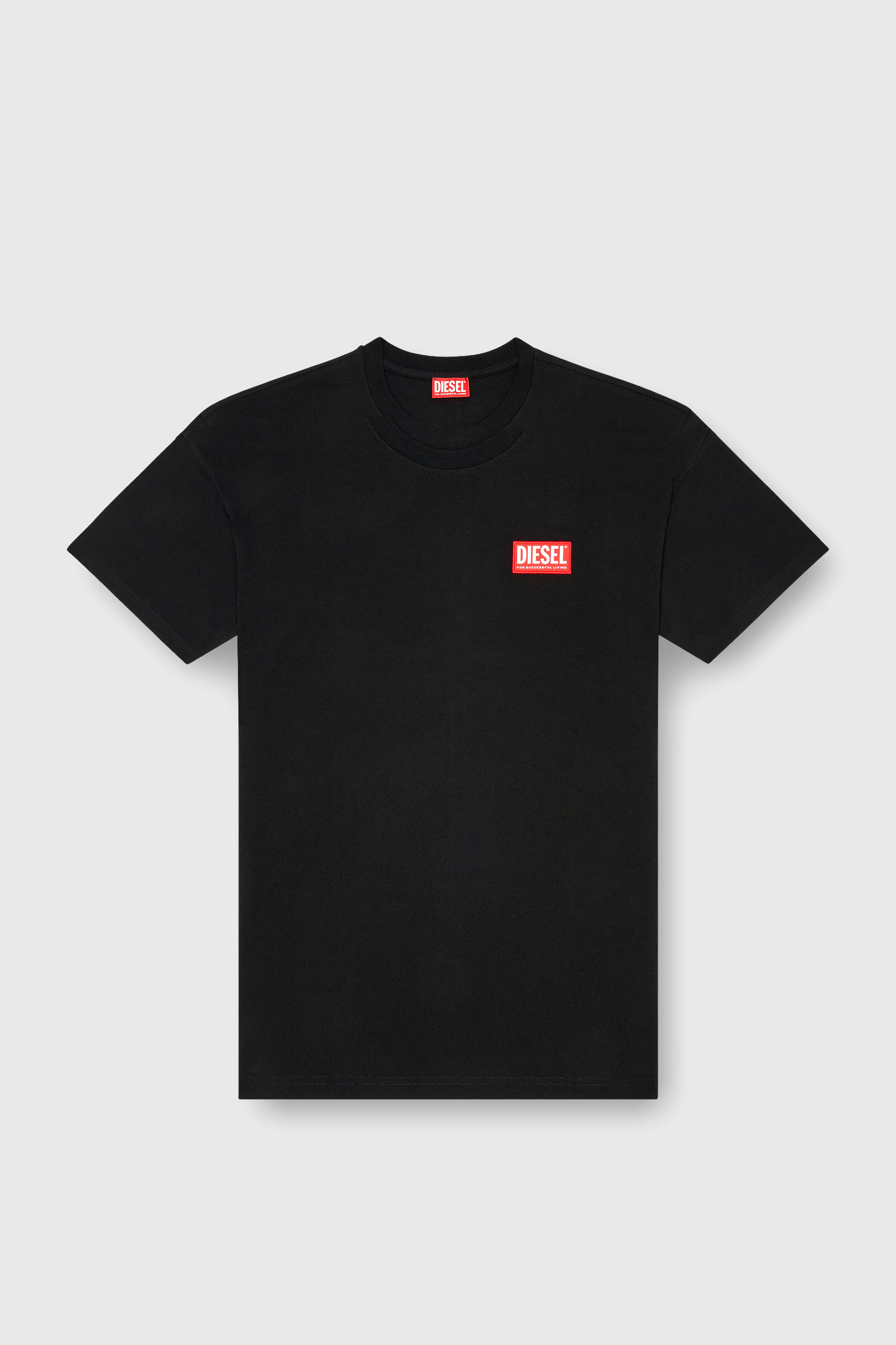 Diesel - T-BOXT-LAB, T-shirt avec empi&egrave;cement &agrave; logo en jacquard Homme in Noir - 2