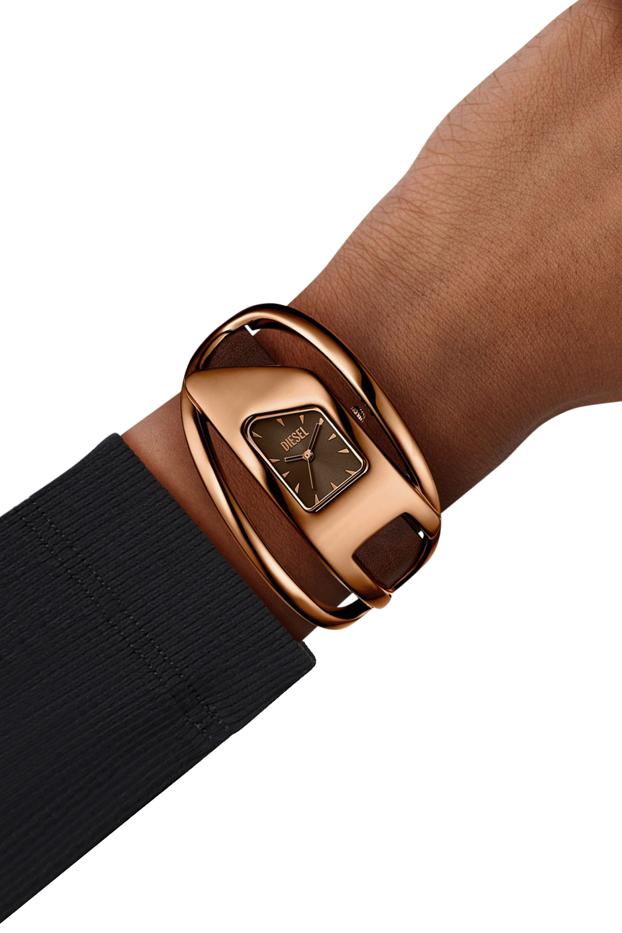 Diesel - DZ5630 WATCH, Montre Wrap-D en cuir marron Femme in Marron - 4