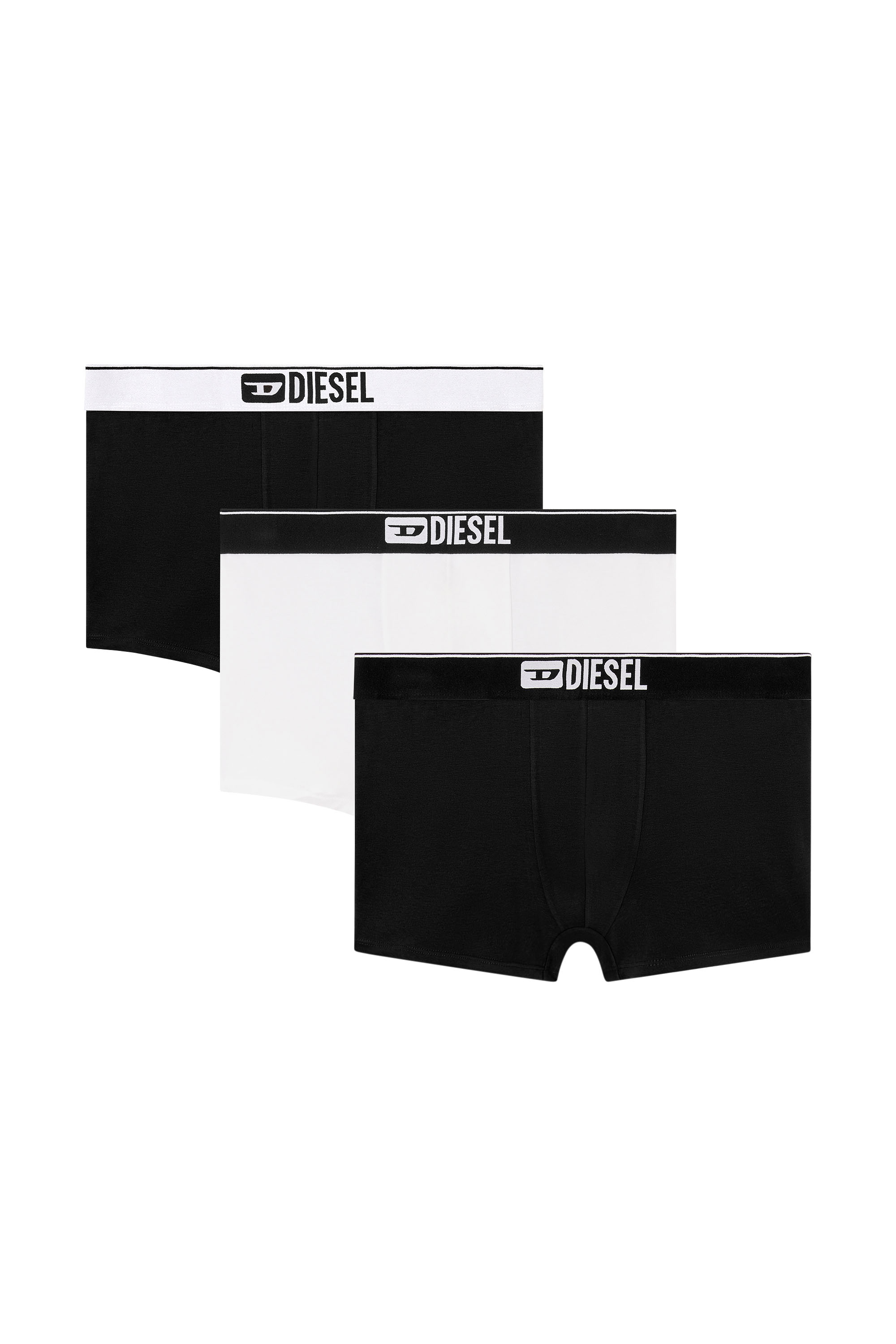 Diesel - UMBX-DAMIENTHREEPACK, Man's Three-pack of plain boxer in Black/White - 1