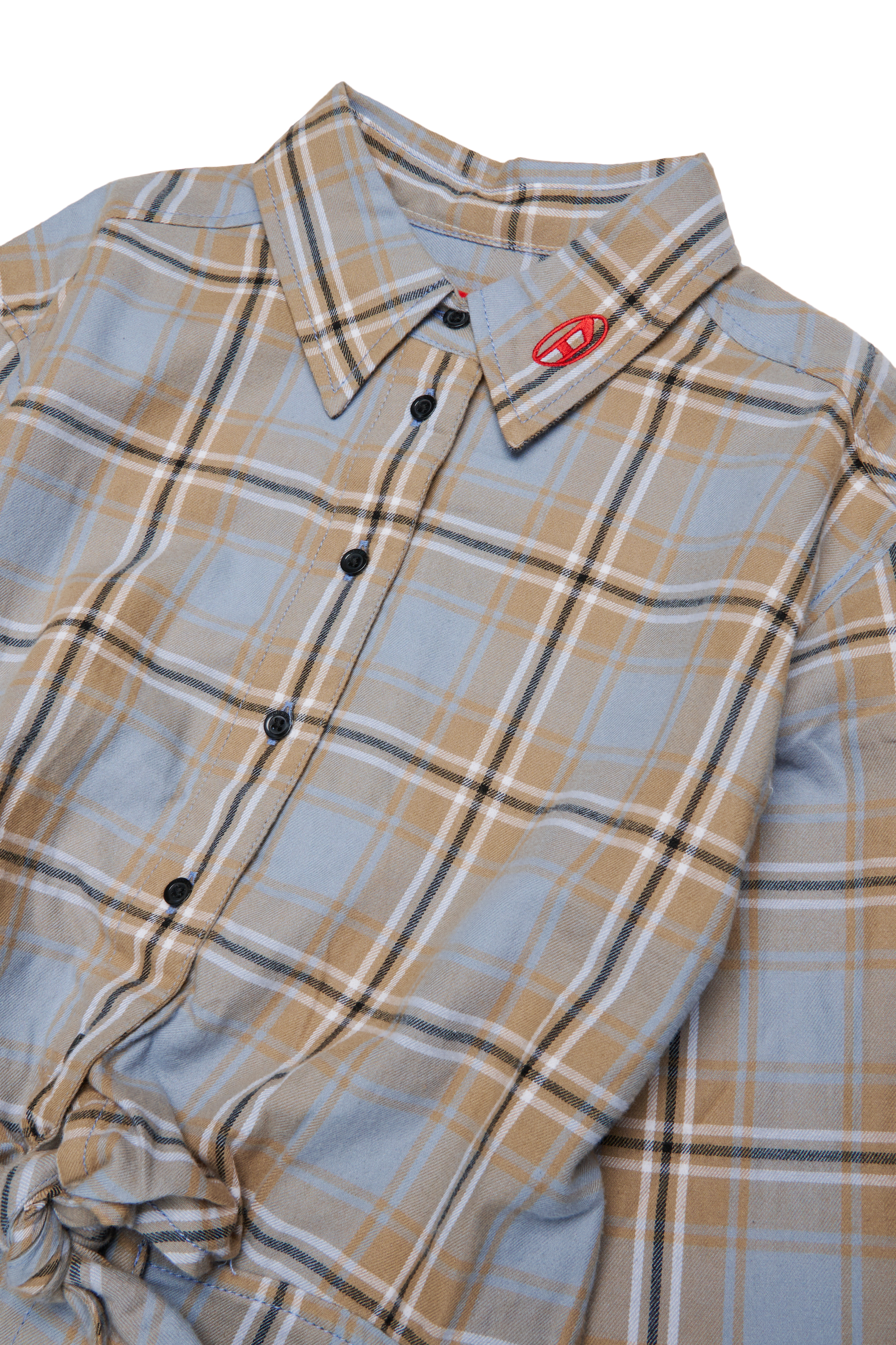 Diesel - DESUSANIS, Robe-chemise en coton &agrave; carreaux avec ceinture nou&eacute;e Femme in Polychrome - 3