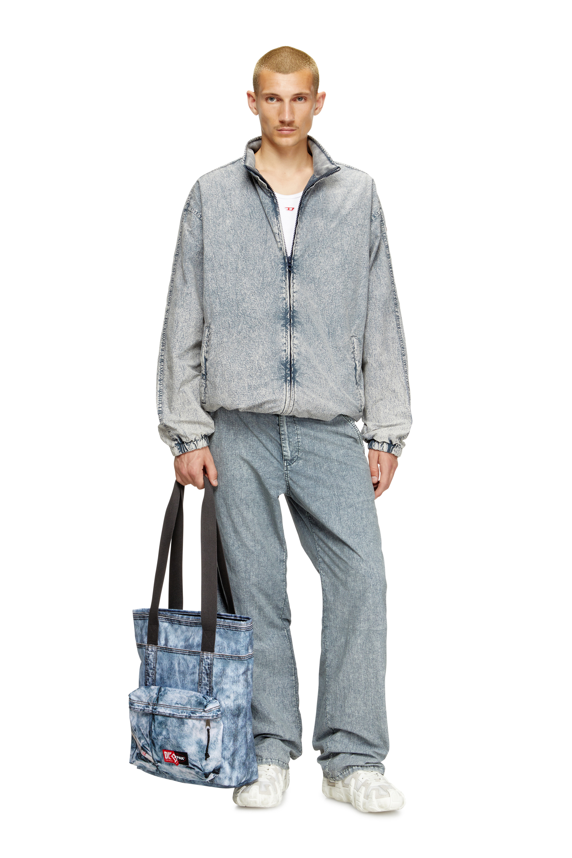 Diesel - DIESEL TOTE, Sac tote en denim trompe-l'œil Mixte in Bleu - 2