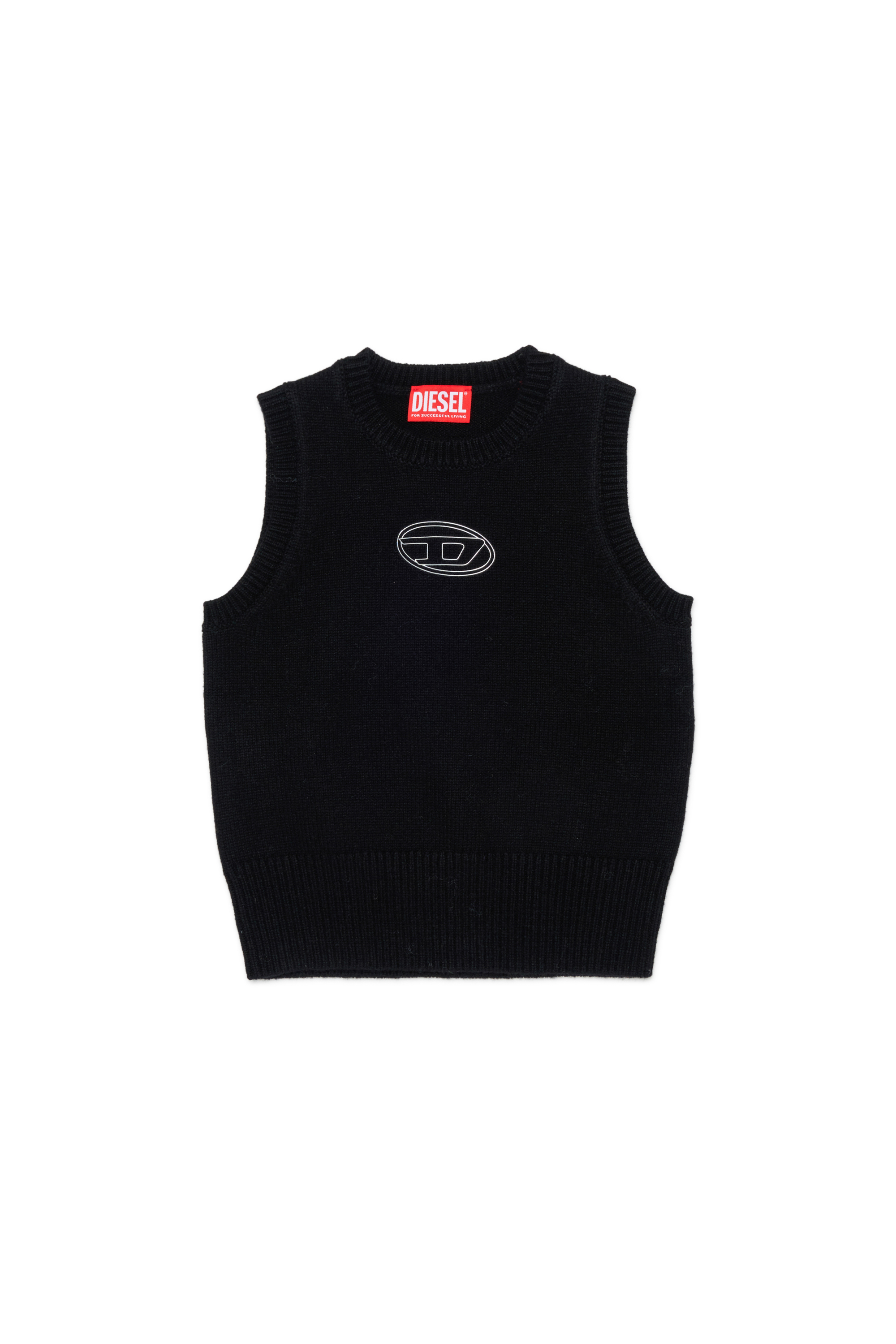 Diesel - KIMKY, Gilet en maille enrichi en cachemire Femme in Noir - 1