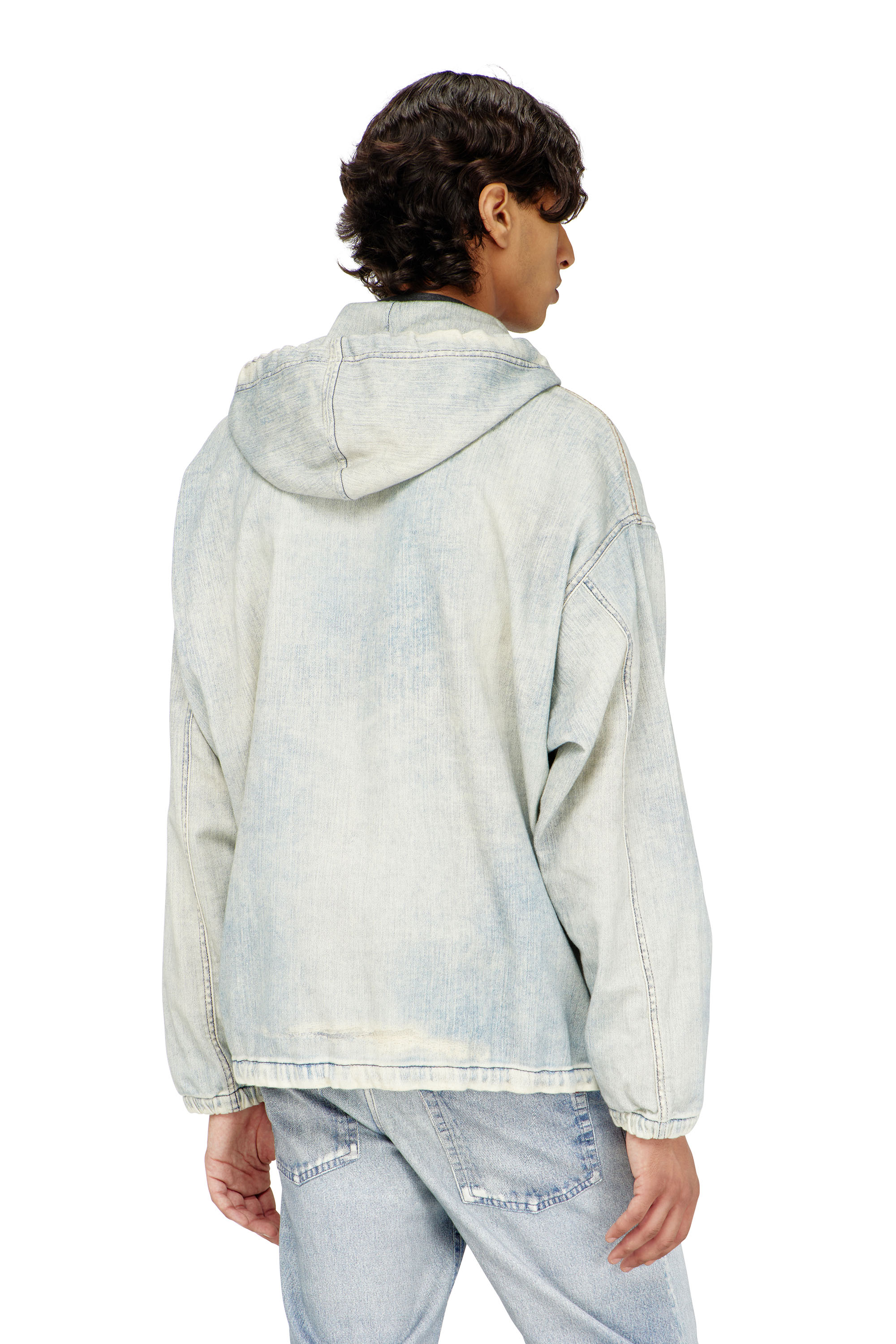 Diesel - D-WYNNY JOGG, Hooded JoggJeans veste effet trompe-l&rsquo;&oelig;il Homme in Bleu - 4