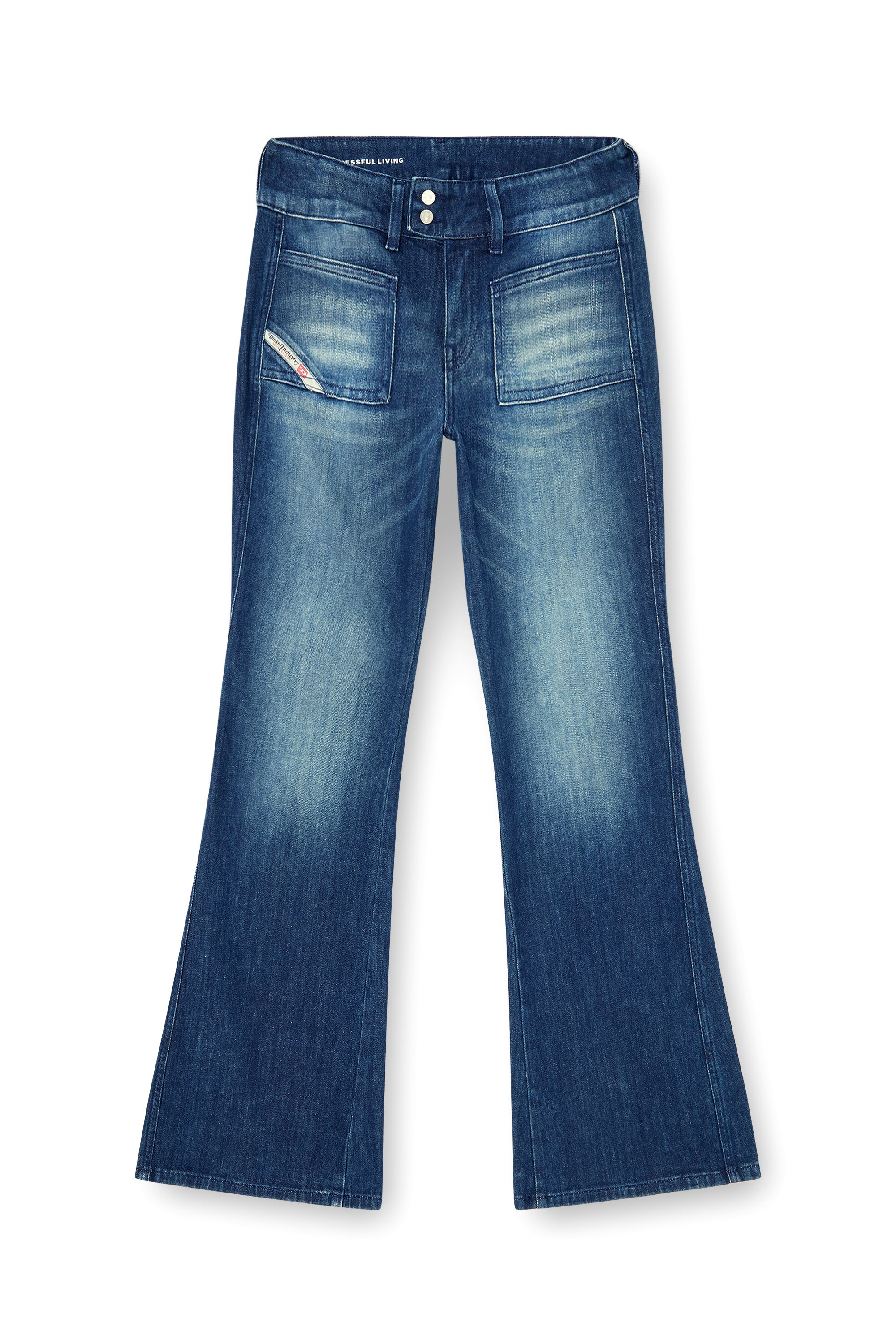 Diesel - Bootcut Jeans D-Hush 0KBBR Femme, Bleu Fonc&eacute; - Image 3