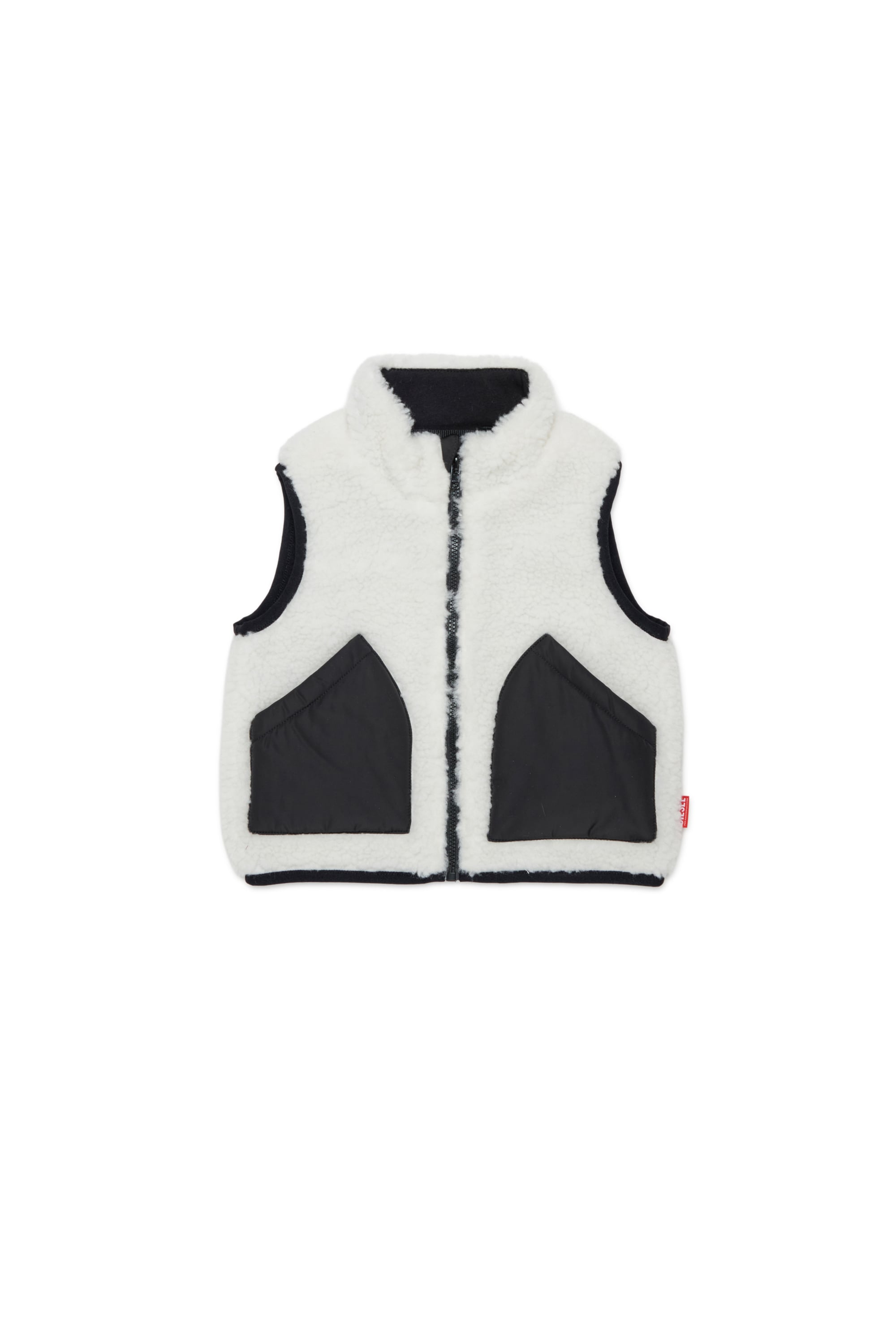 Diesel - JSEARB, Veste colour-block en teddy et nylon Homme in Blanc - 1