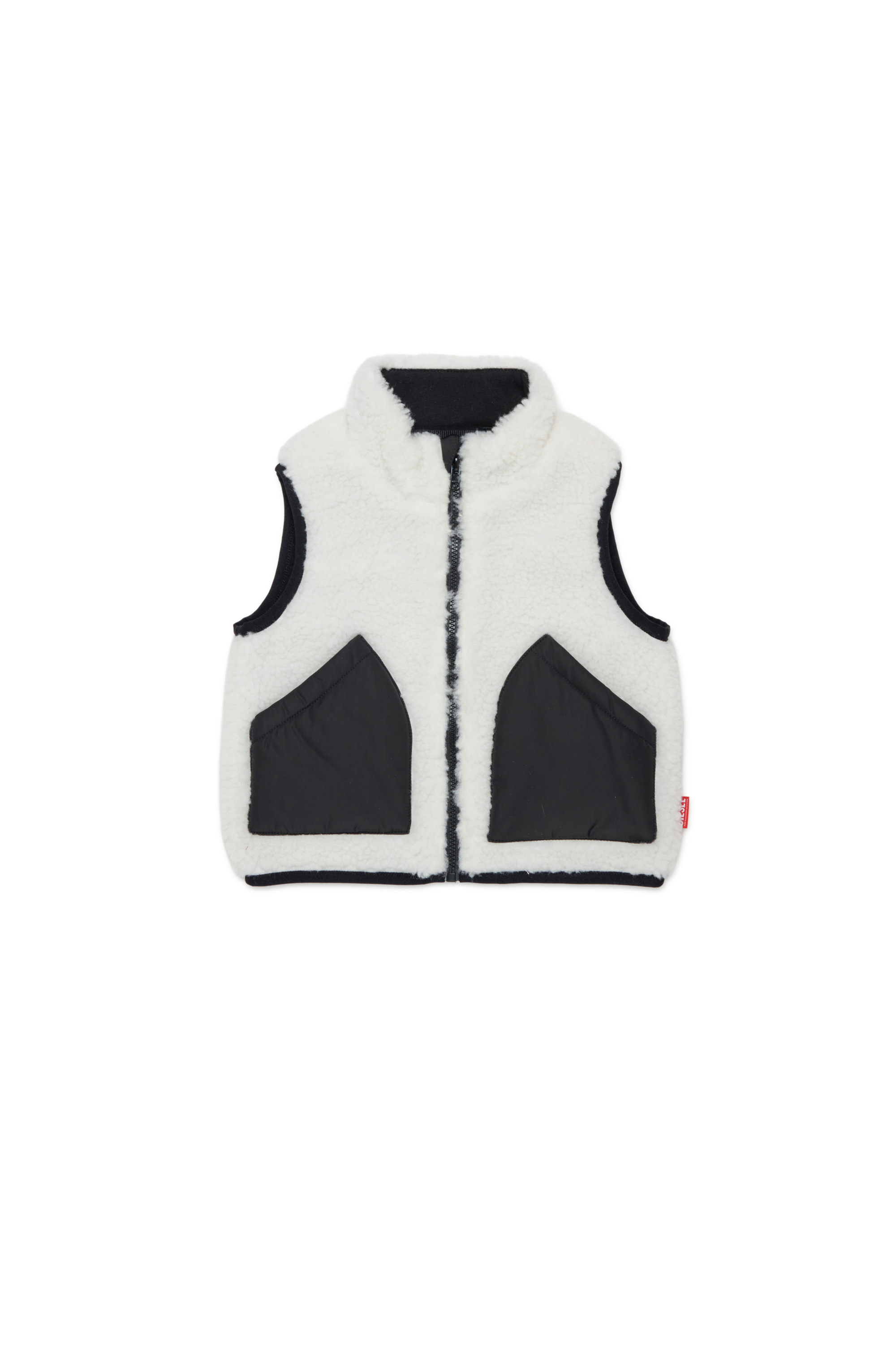Diesel - JSEARB, Veste colour-block en teddy et nylon Homme in Blanc - 1