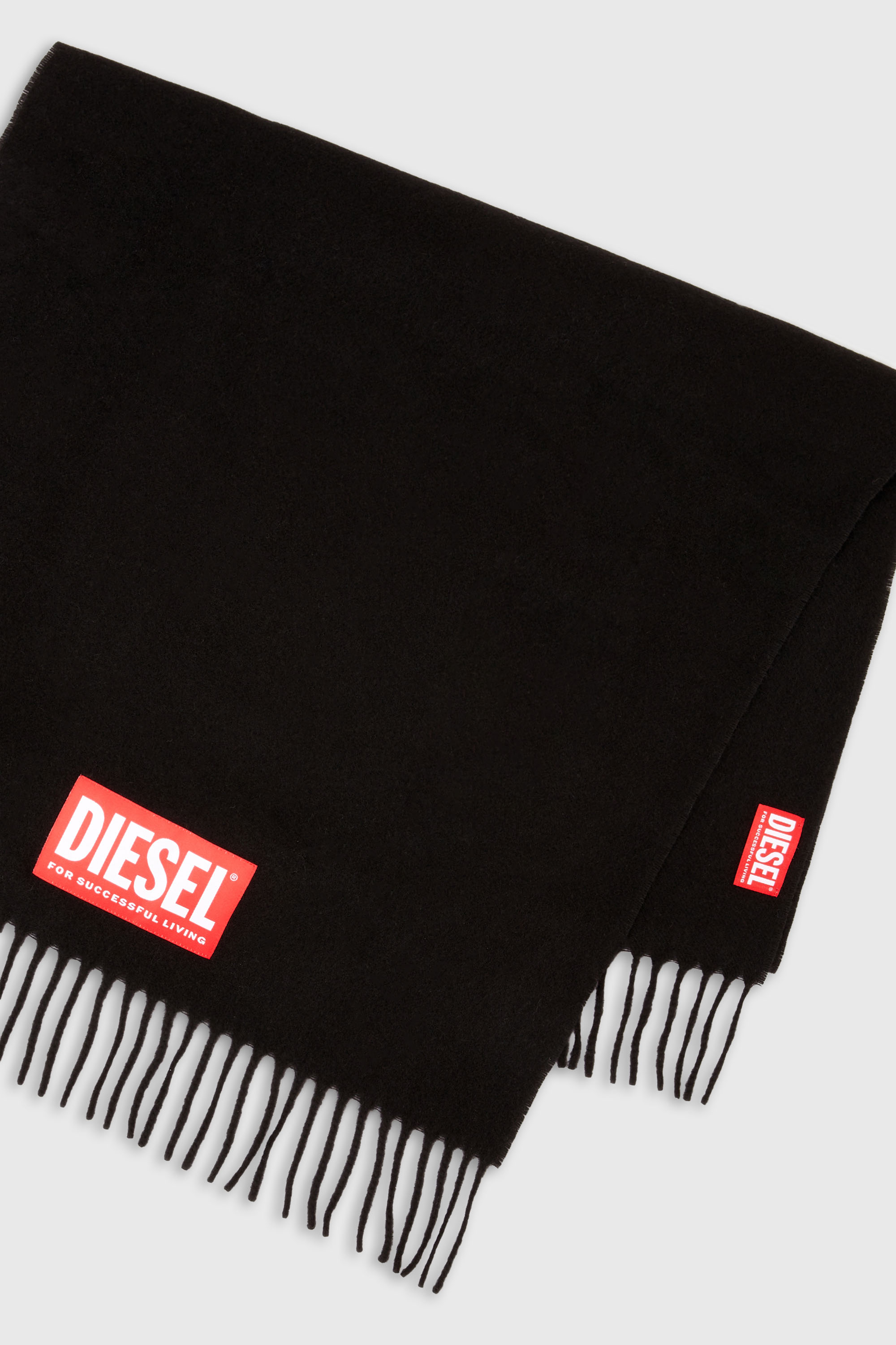 Diesel - S-IMON, Man's Wool blend scarf in Black - 3