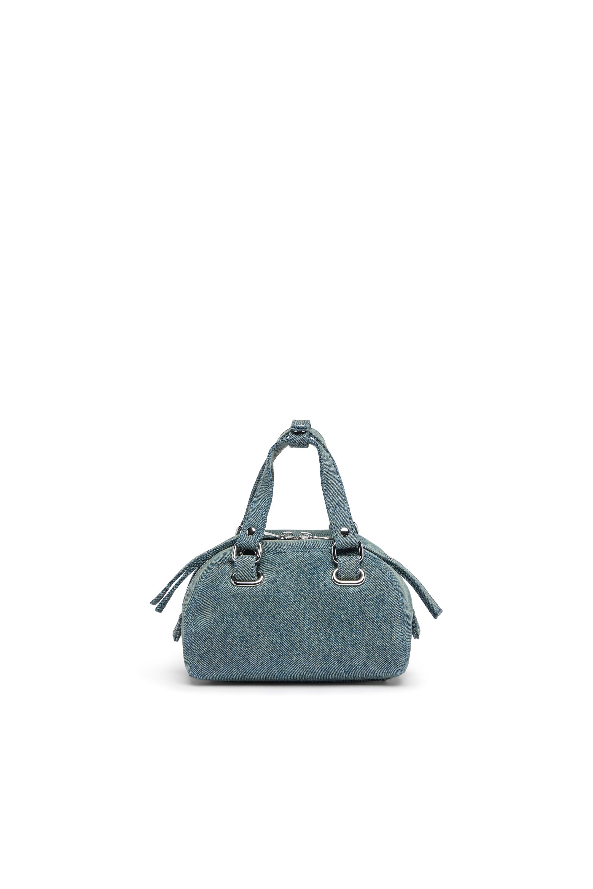 Diesel - 1DR DOME SOFT CROSSBODY, Unisex's 1DR Dome-Small bowling bag in denim with Oval D logo in Light Blue - 2