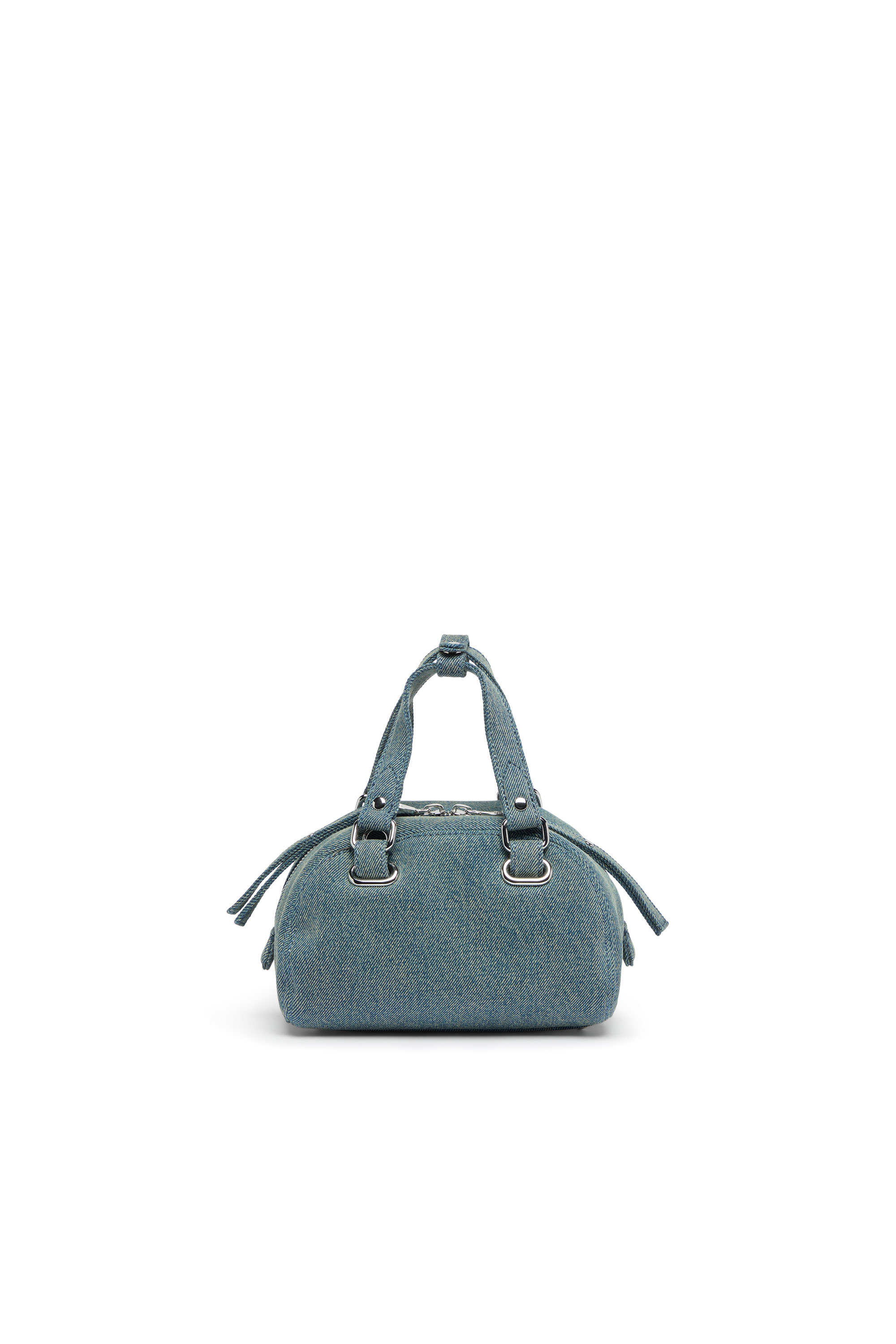 Diesel - 1DR DOME SOFT CROSSBODY, Unisex's 1DR Dome-Small bowling bag in denim with Oval D logo in Light Blue - 2