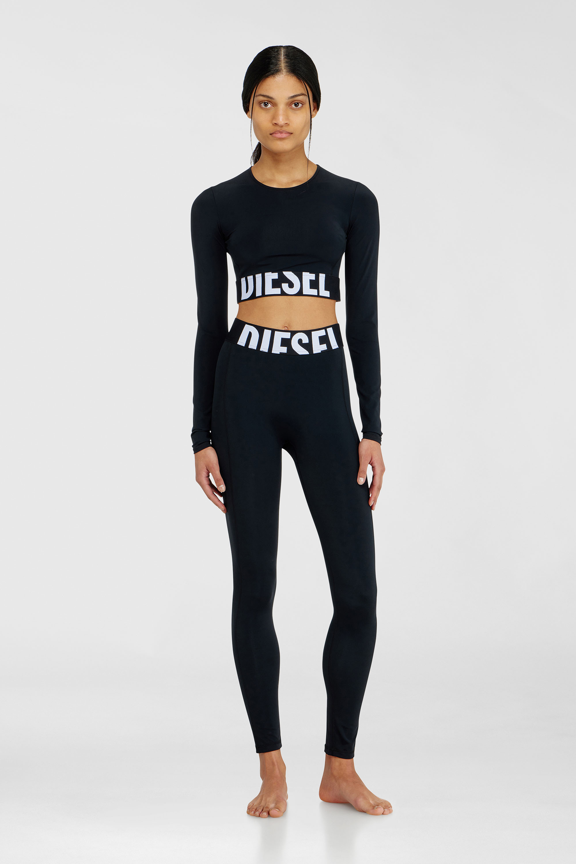 Microfibre crop top with cut-off logo